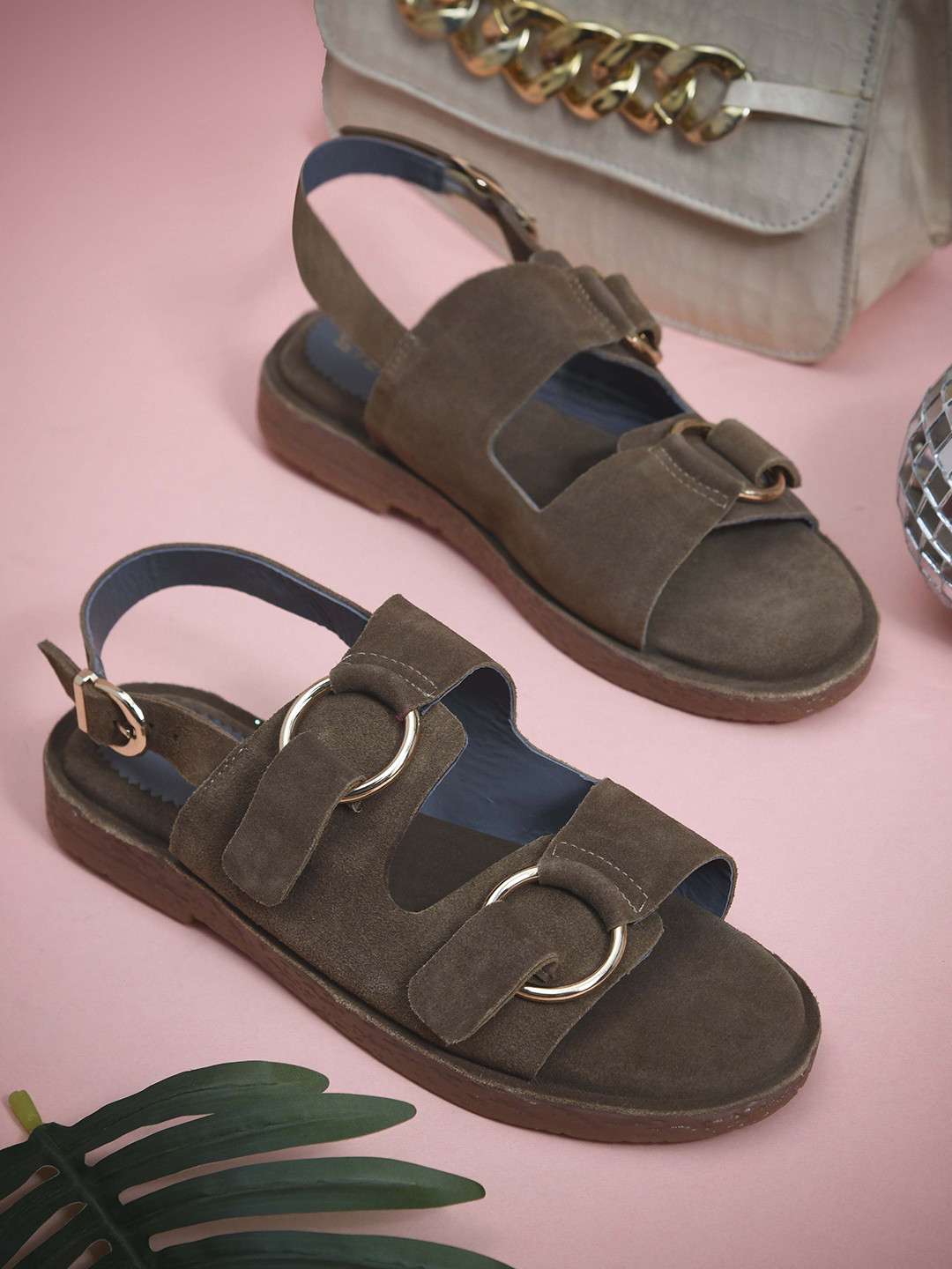 STEPT6 Women Double Buckle Flats with Back Straps