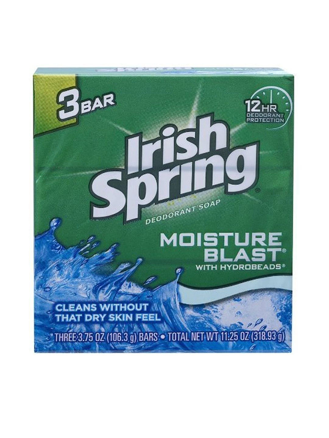 IRISH SPRING Set Of 3 Moisture Blast Soap Bar - 106.3 g Each