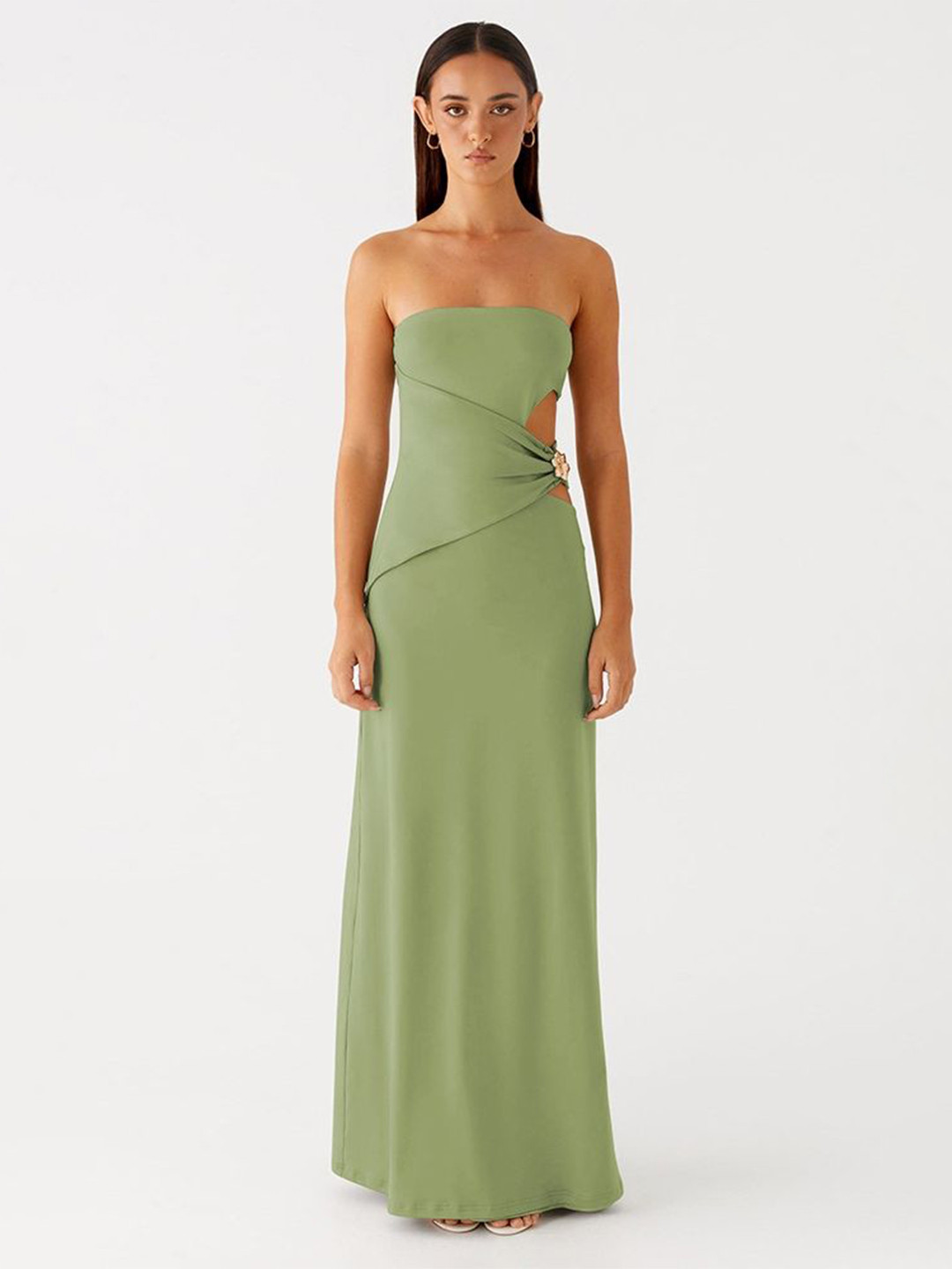 LULU & SKY Women Strapless Cut-Out Maxi Dress