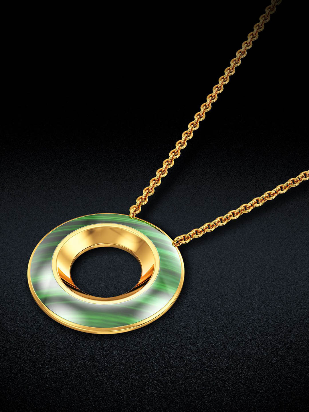 Joyalukkas 18KT Greenish Wheel Of Nature Pendant Necklace Gold