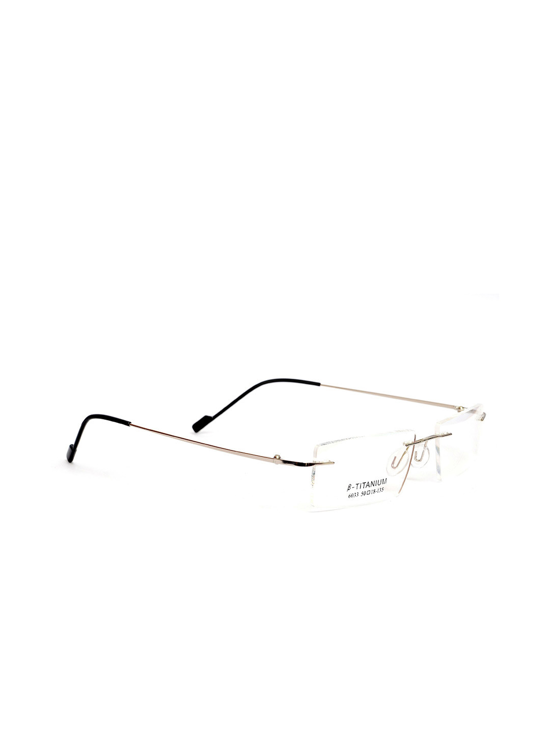 REDEX Unisex Rimless Rectangle Eyeglasses with Silver Frame