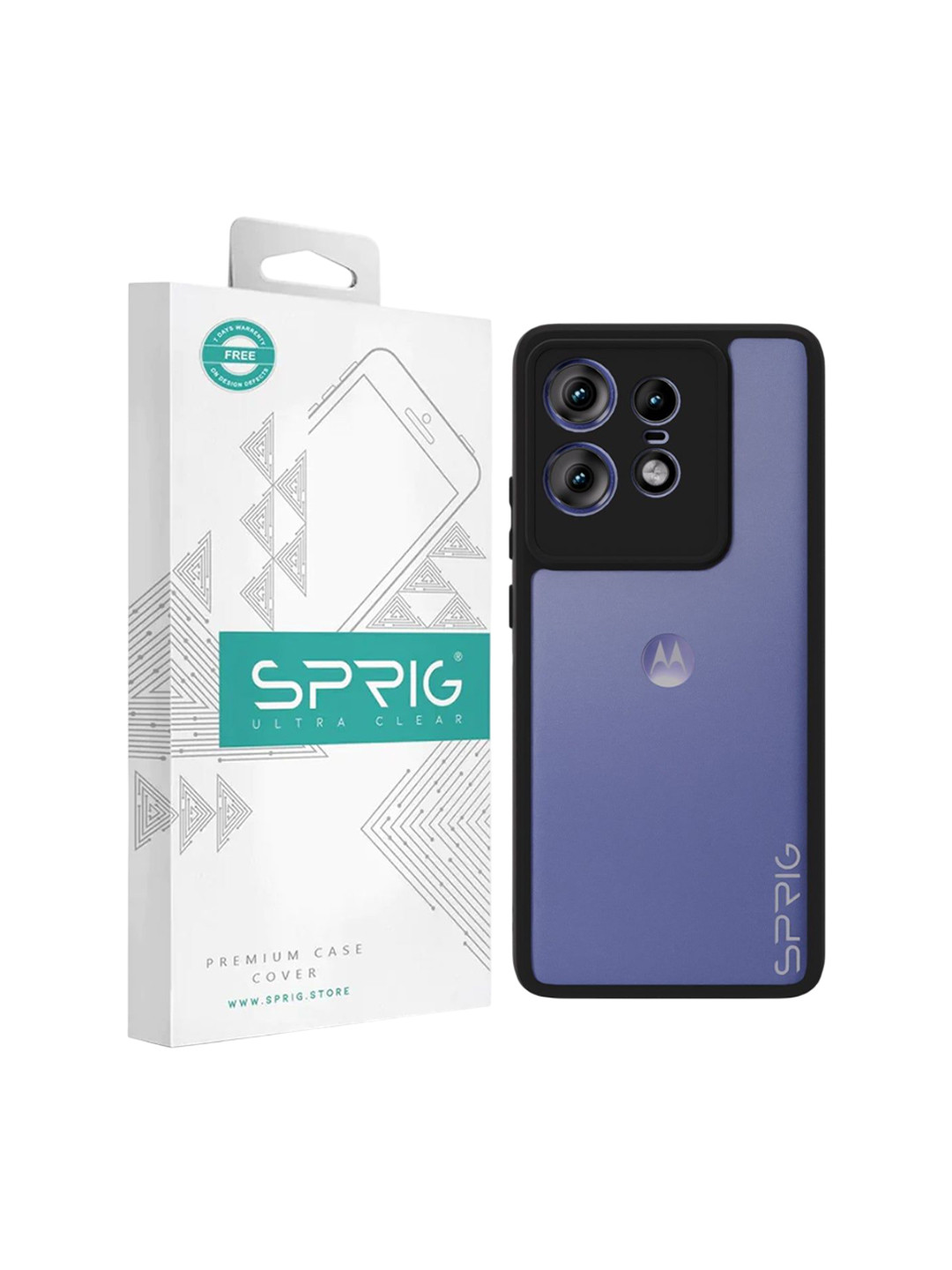 SPRIG Moto Edge 50 Pro Matte Black Transparent Back Cover