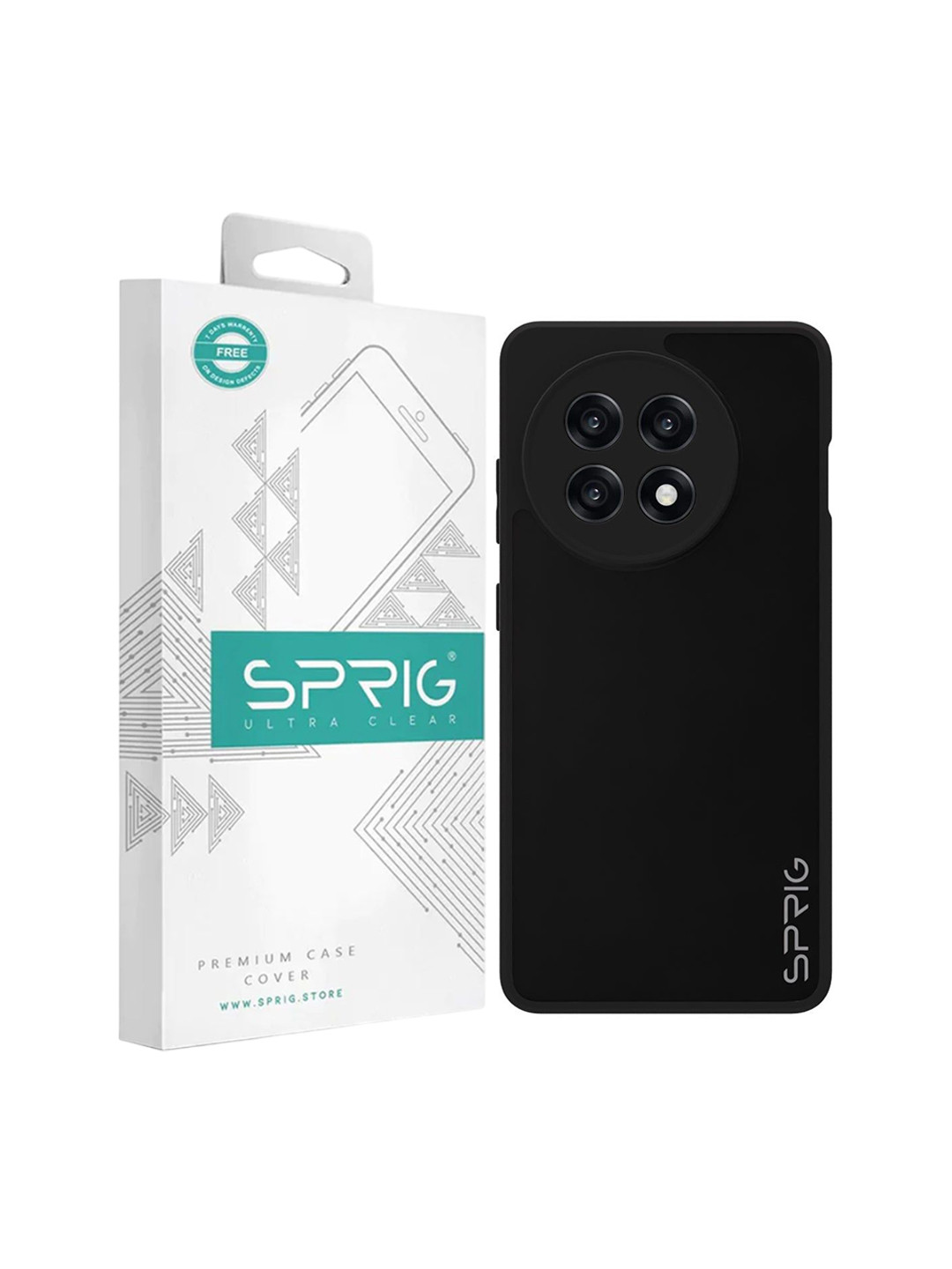 SPRIG OnePlus 13R 5G Matte Black Transparent Back Cover