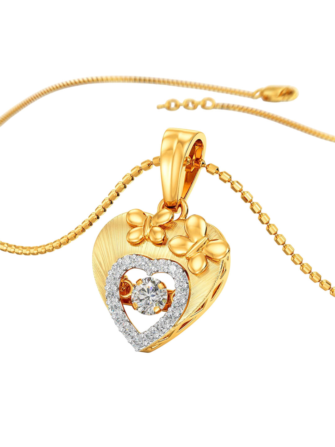 Joyalukkas 22KT Aesthetic Heart Pendant Gold