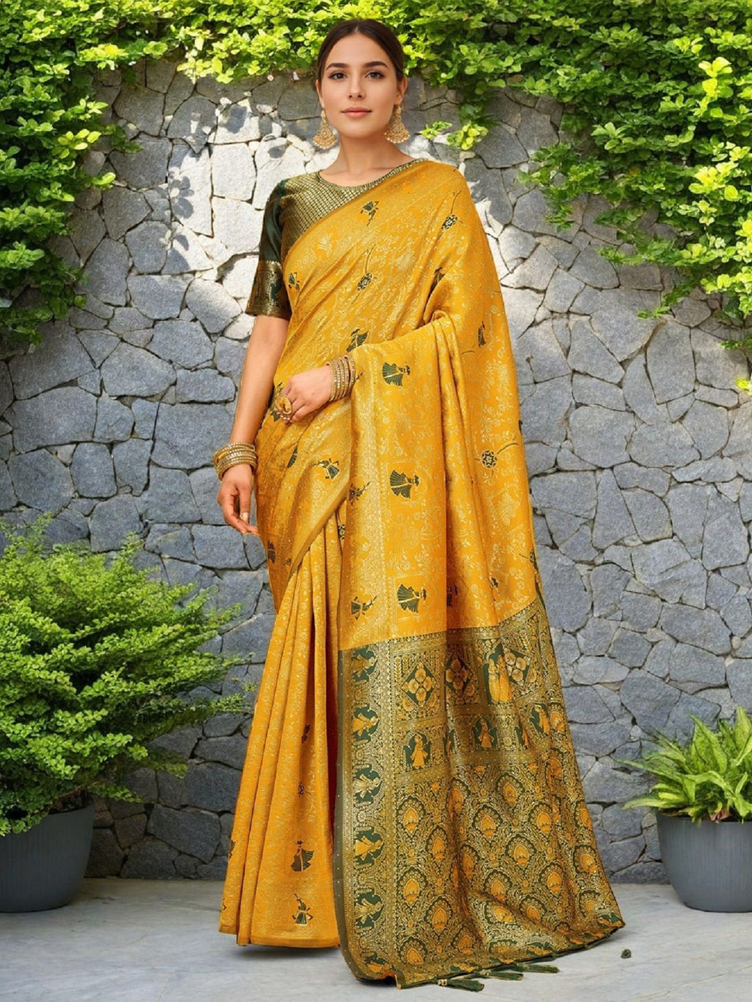 DWIJA FASHION Women Heavy Pathani Saree