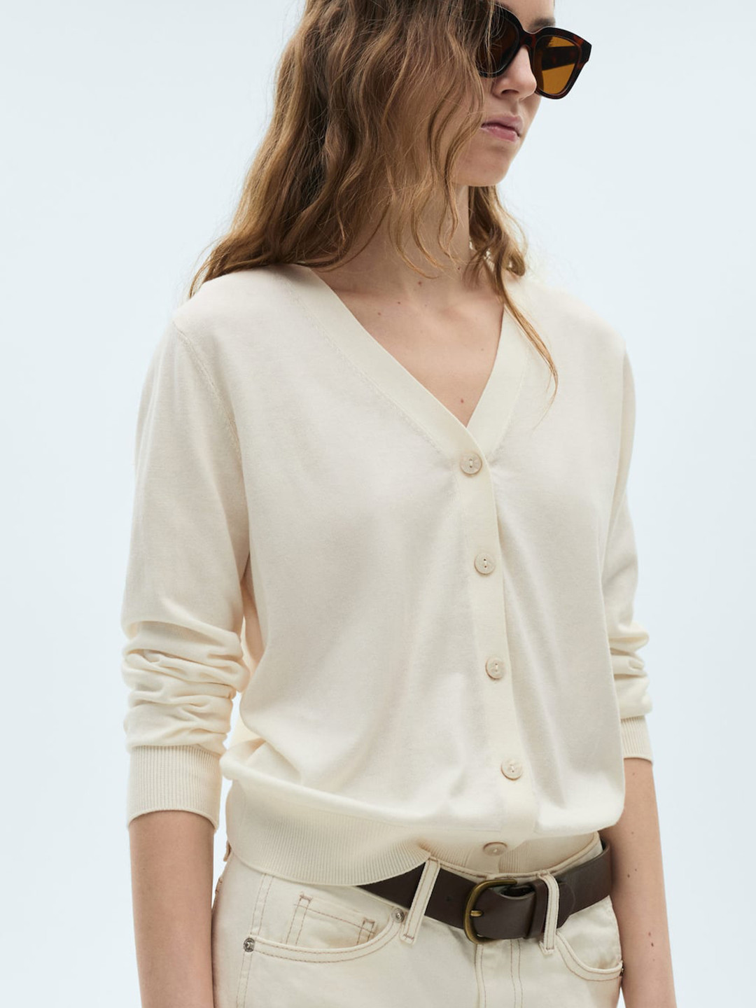 MANGO V-Neck Button-Down Cardigan