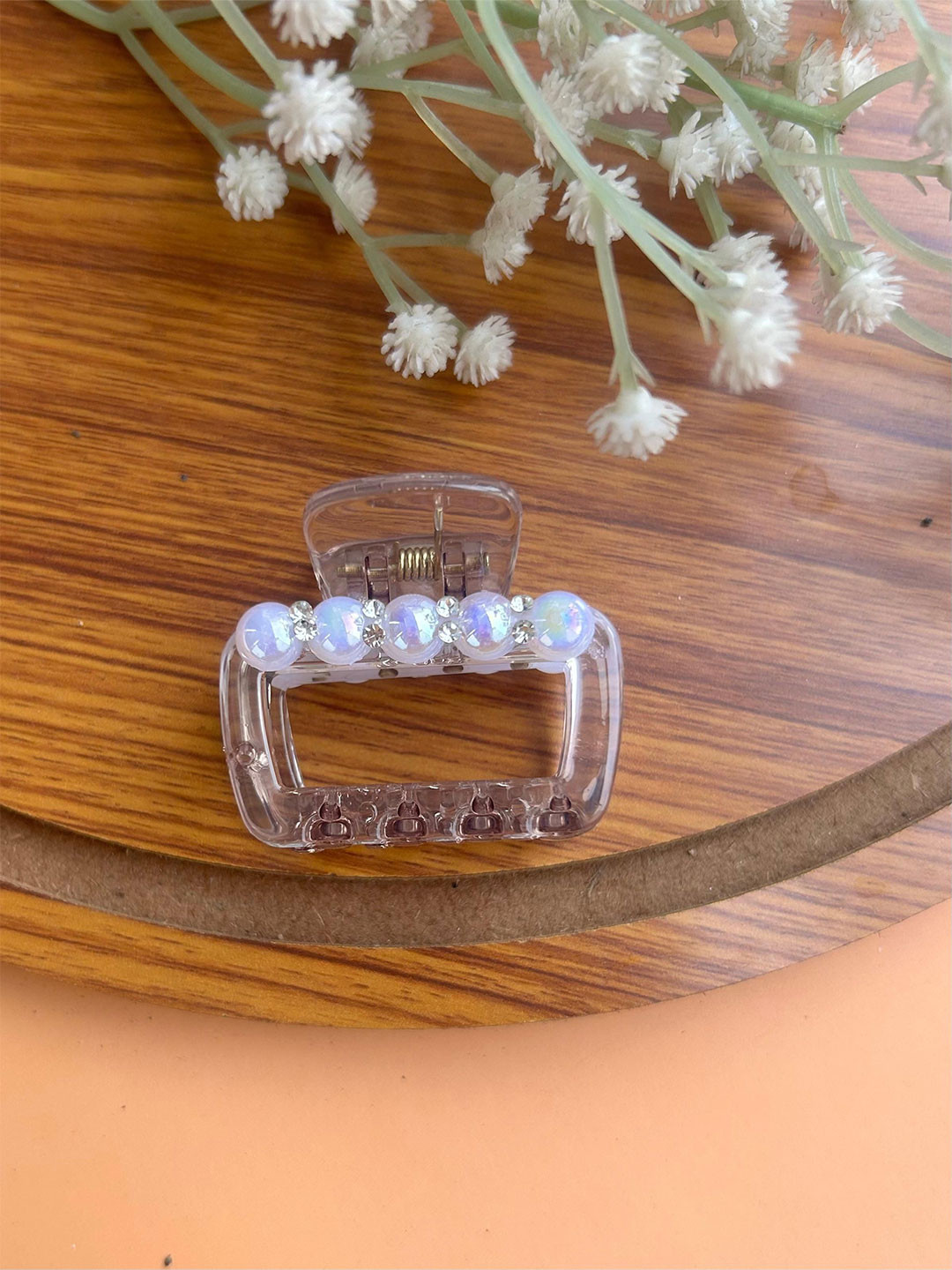 Radhya Accessories Women Pearl Prism Bofeini 5 CM Hair Claw