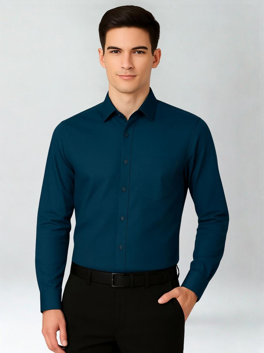 Zee Gold Spread Collar Pure Cotton Formal Shirt