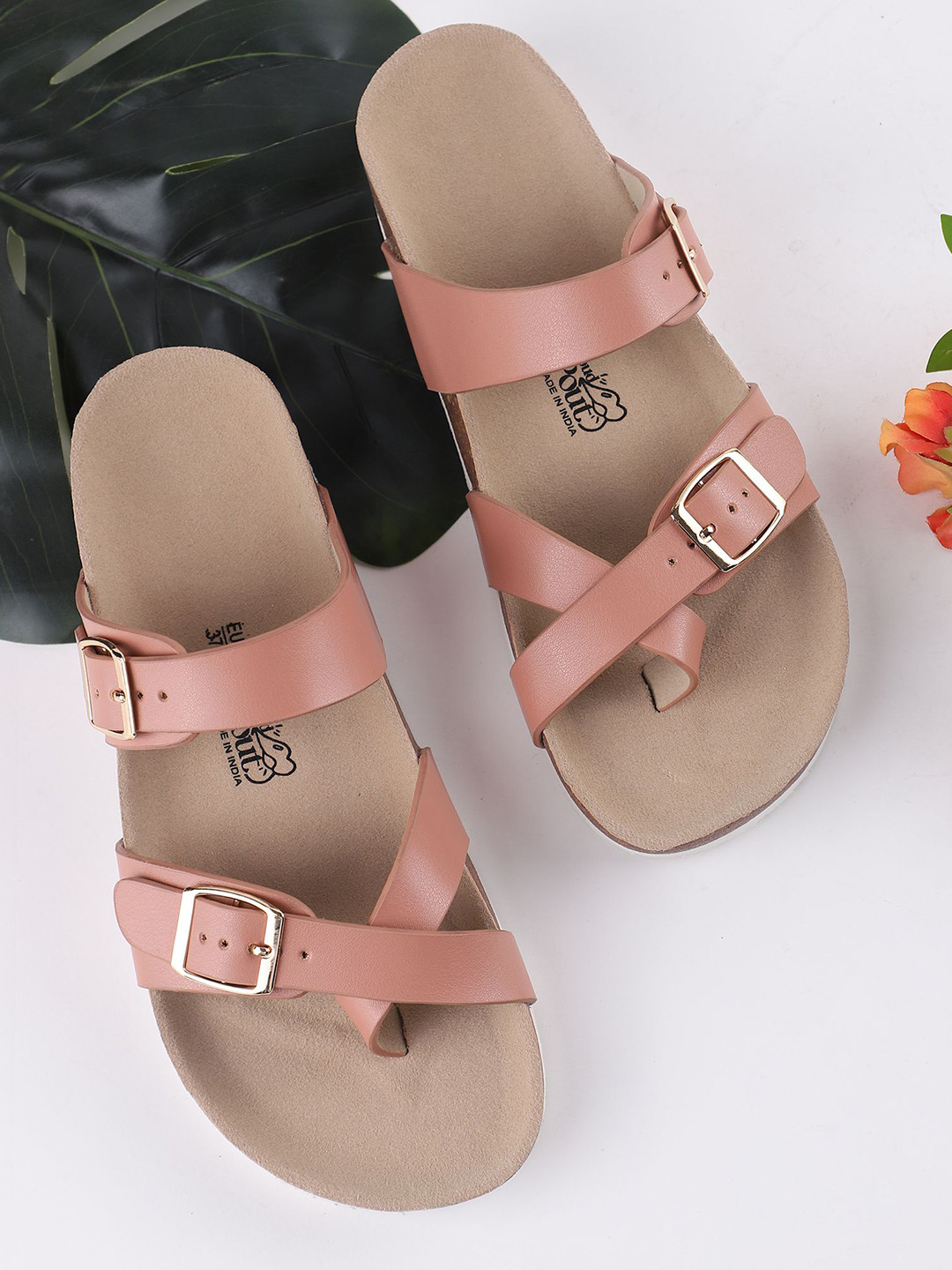 OZZOH Sable Women Open Toe Flats with Buckles