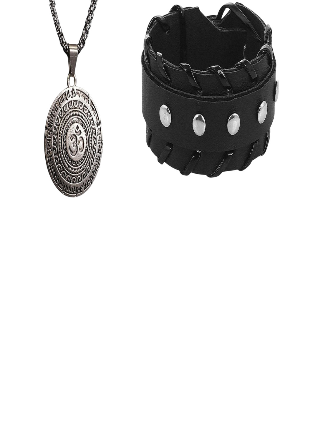 RV Jewels Silver-Plated Oval Pendants with Chains