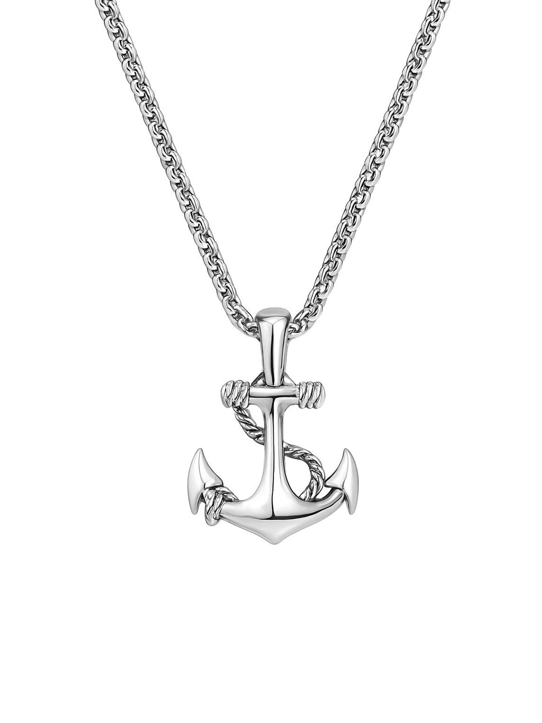 Cyan spritual Men Silver-Plated Pendant With Chain