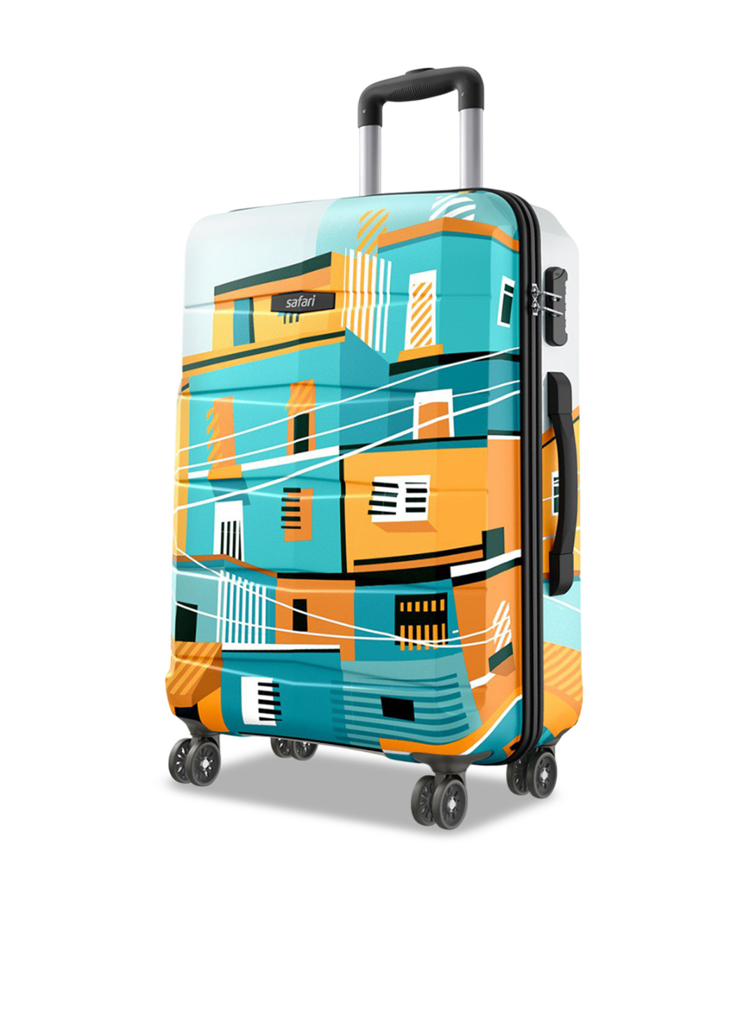 Safari Oasis Neo Printed 8-Wheel Hard-Sided Large Trolley  Bag