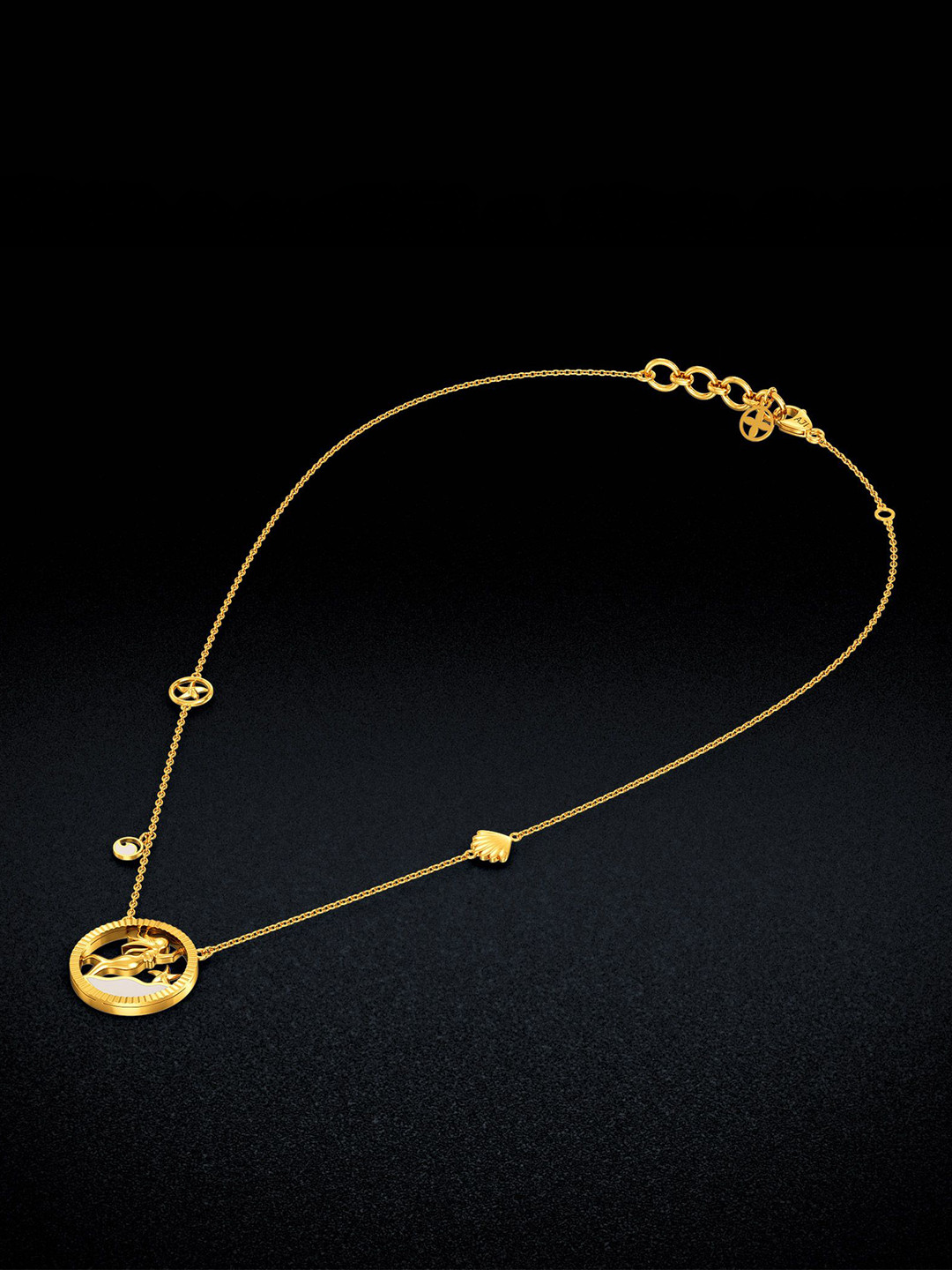 Joyalukkas Women 22KT Mermaid Ornate Charm Necklace Gold