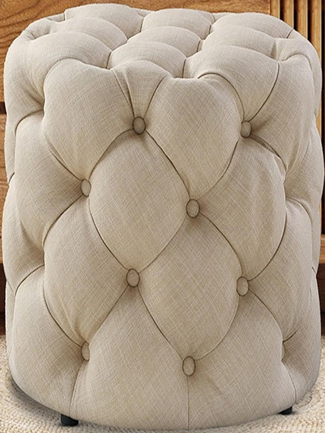 DOE BUCK Wood Velvet Round Ottomans
