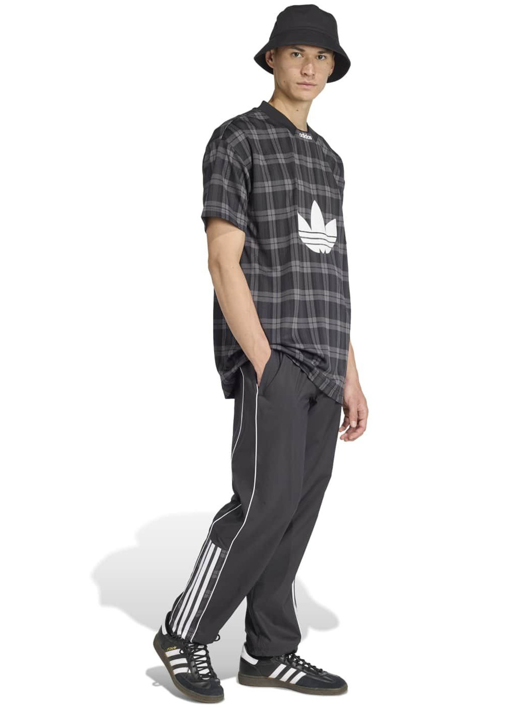 ADIDAS Originals Men Tartan Checked Relaxed-Fit Track Pants