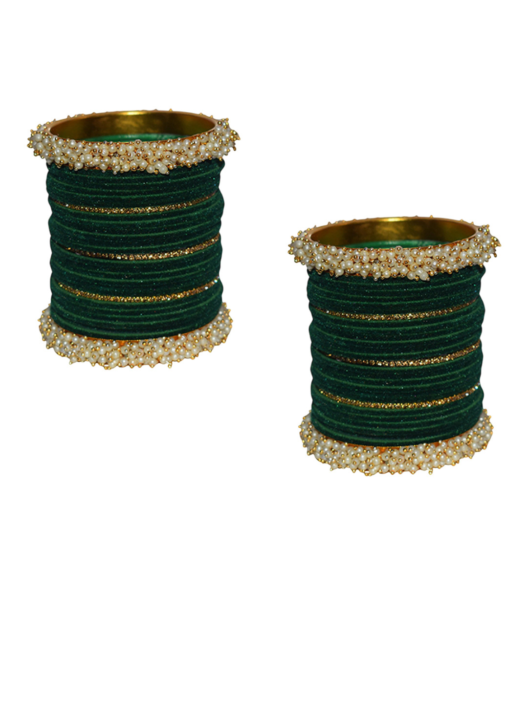 Trishla crafts Set Of 74 Stone-Studded Bangles