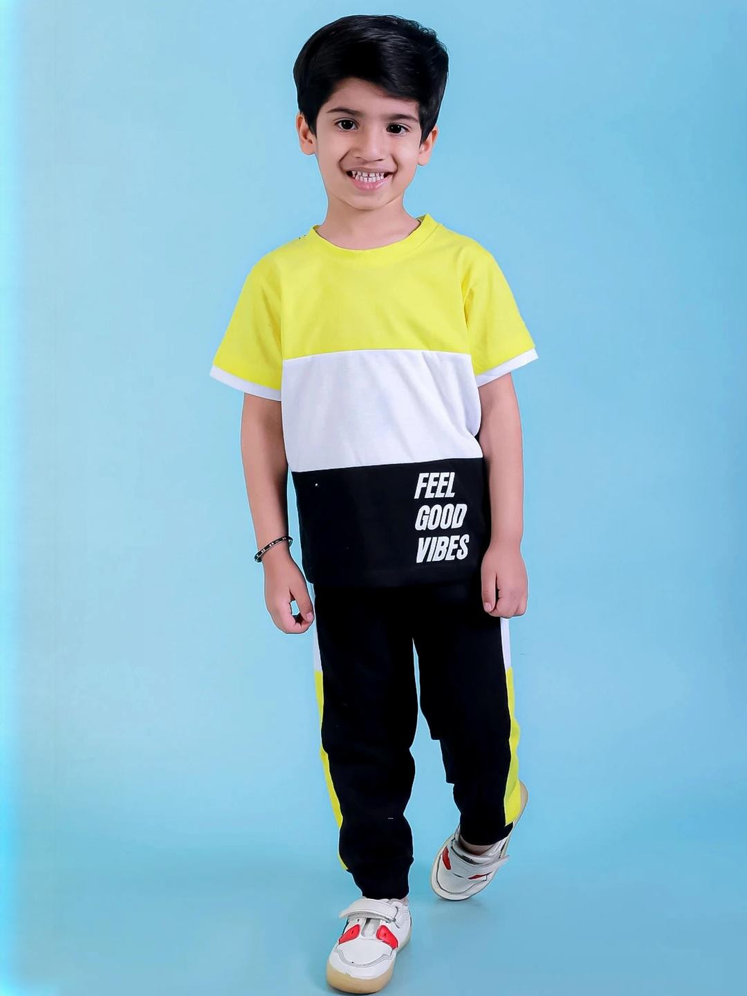 CHANDRIKA Boys Yellow Clothing Set