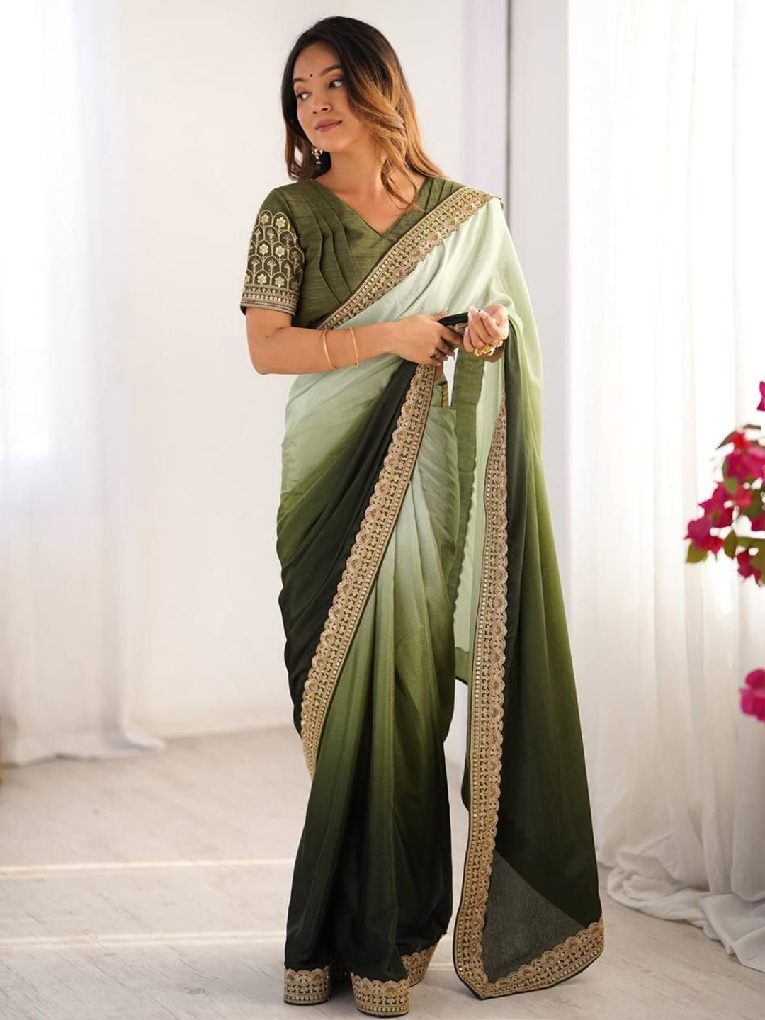 dearthank Mahendi Sandvich Saree