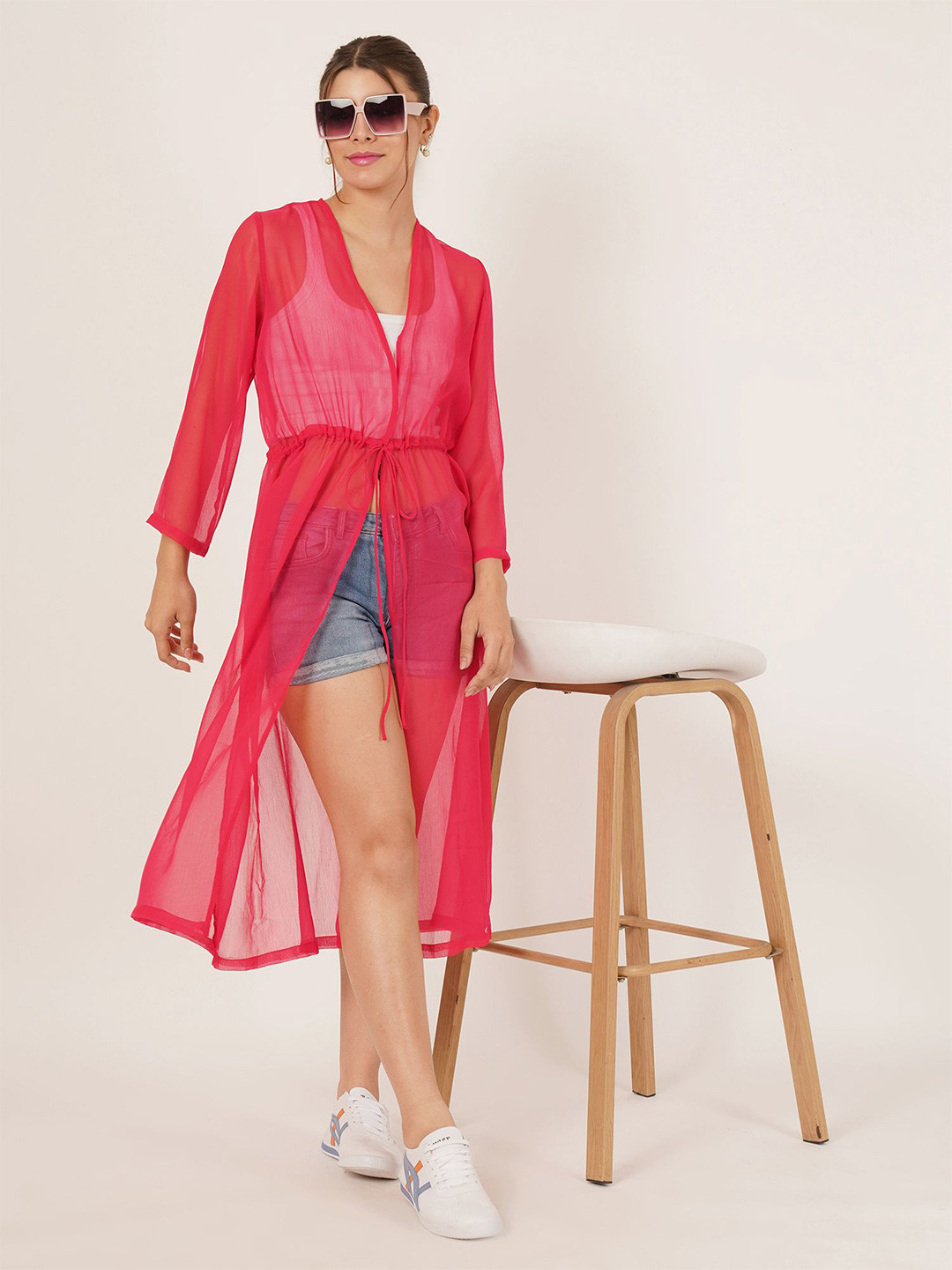 angloindu Longline Tie-Up Shrug