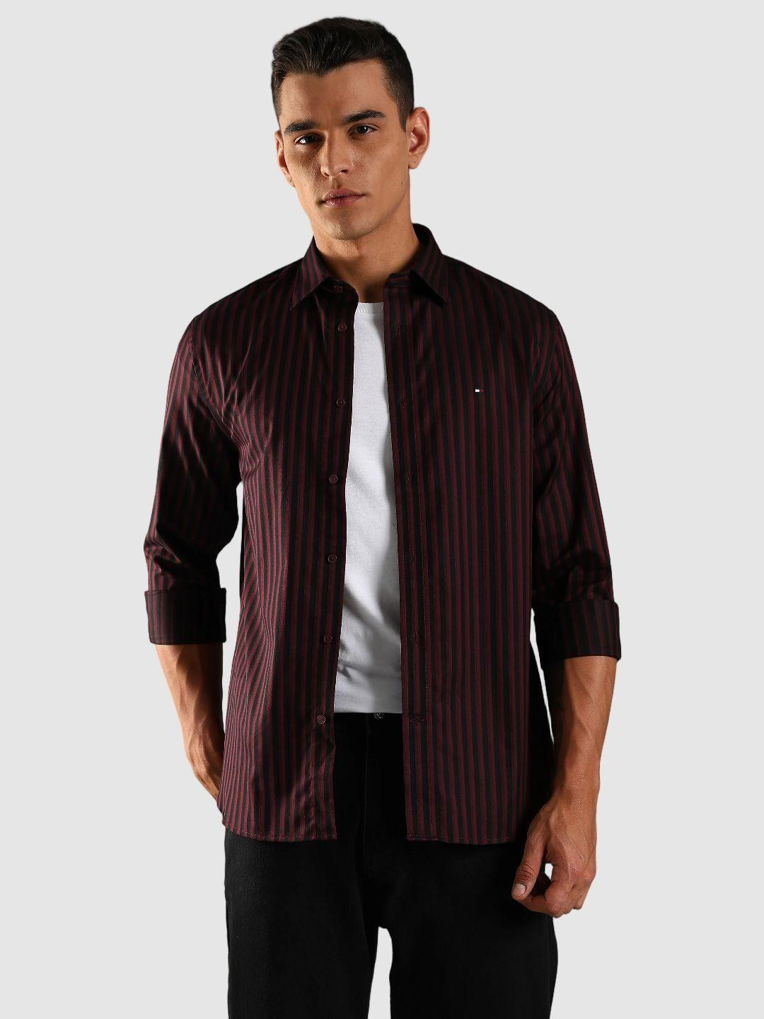 Tommy Hilfiger Striped Embroidered Oxford Woven Casual Shirt