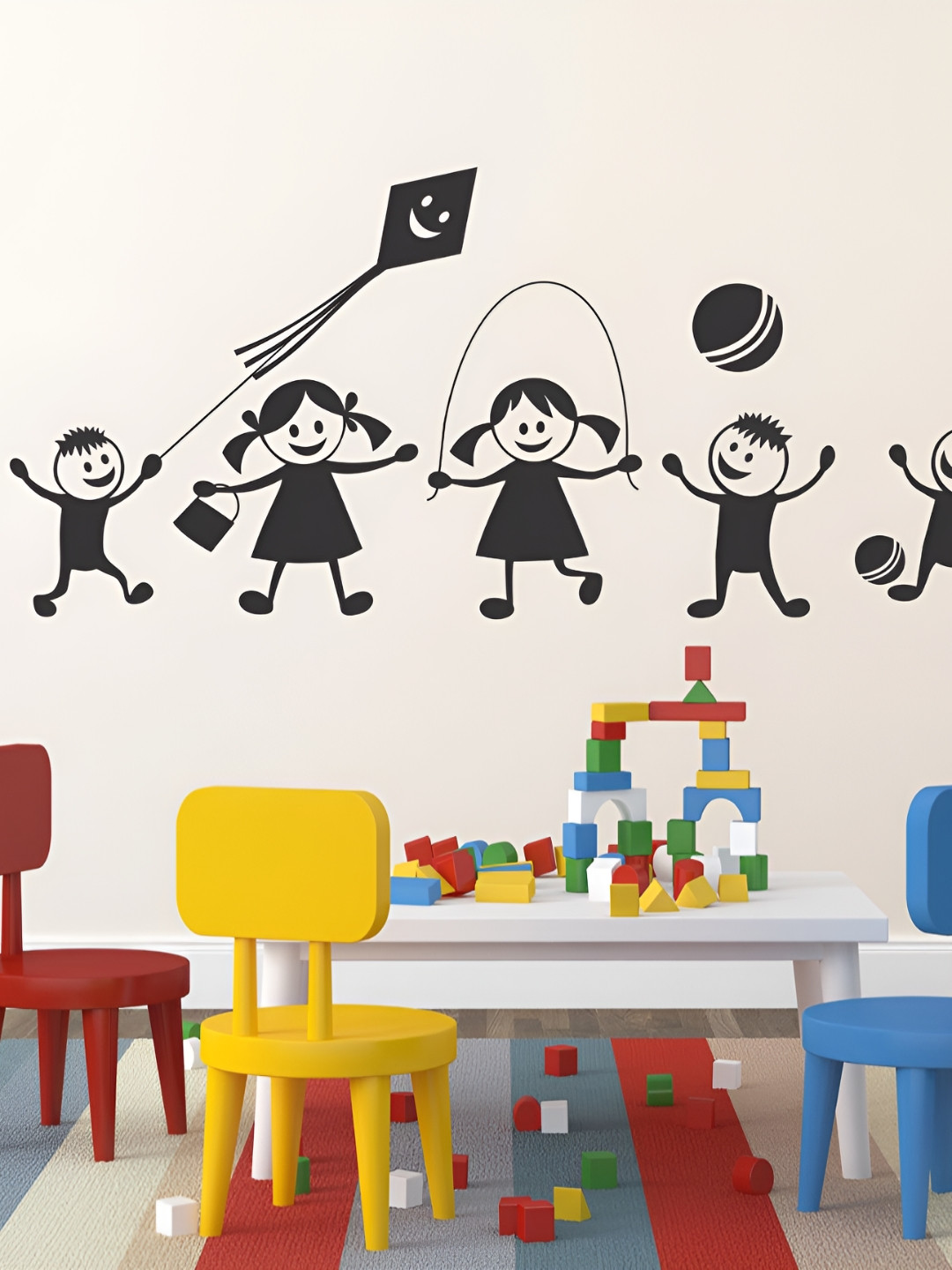 LANSTICK Kids Playing Wall Sticker