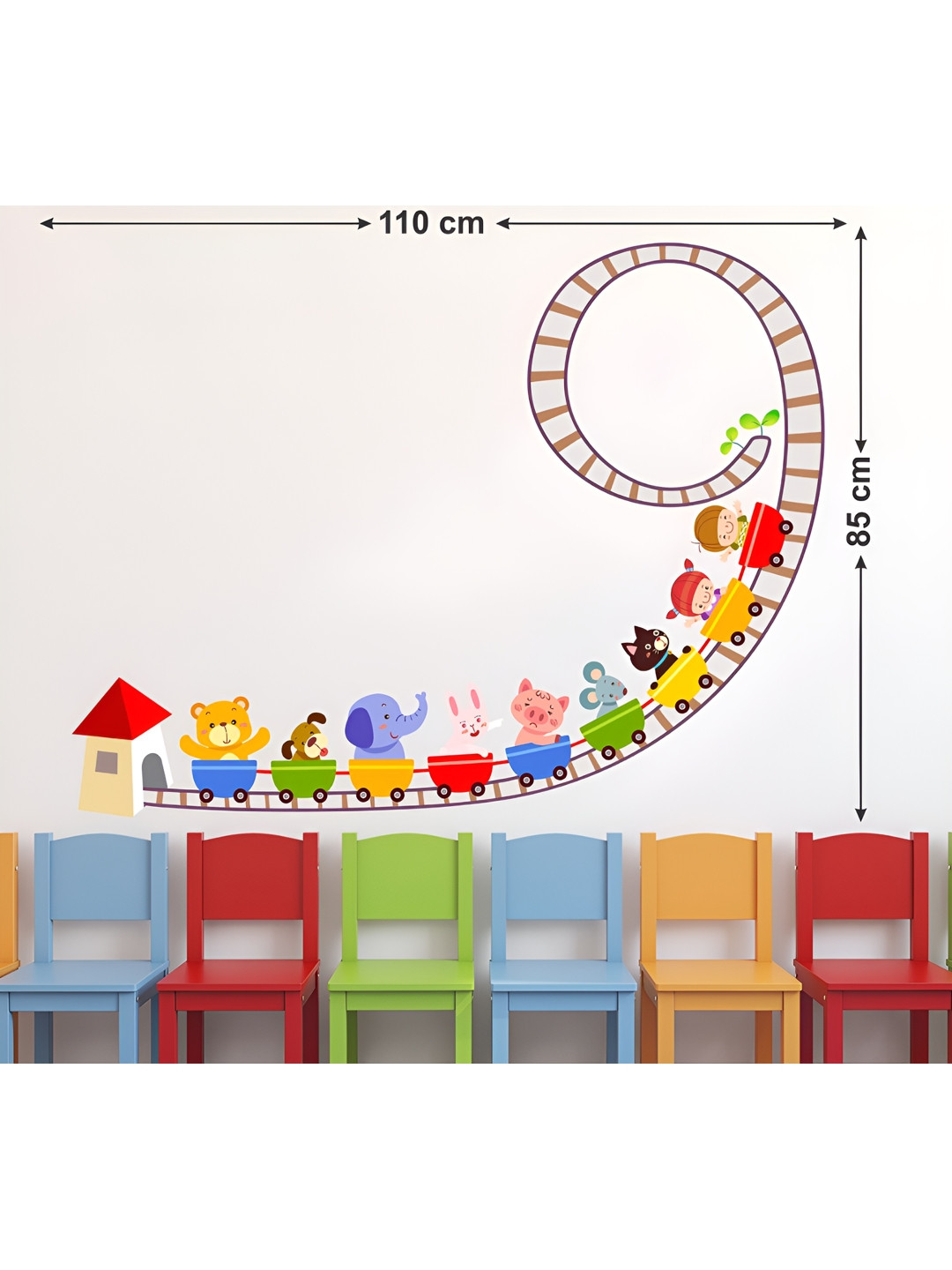 LANSTICK Toys With Train Wall Sticker