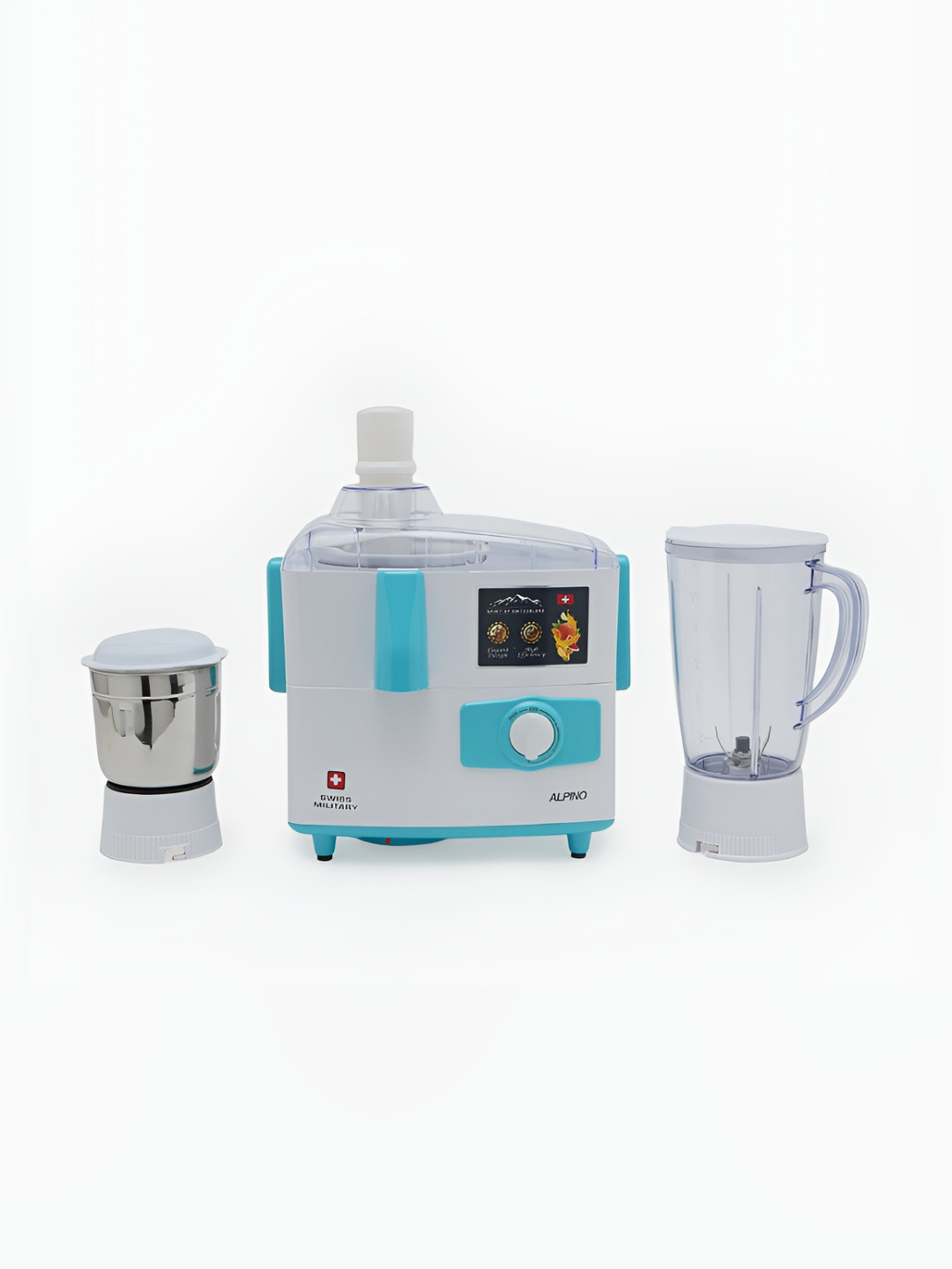 SWISS MILITARY ALPINO White & Blue 450 Watt Wet And Dry Juicer Mixer Grinder