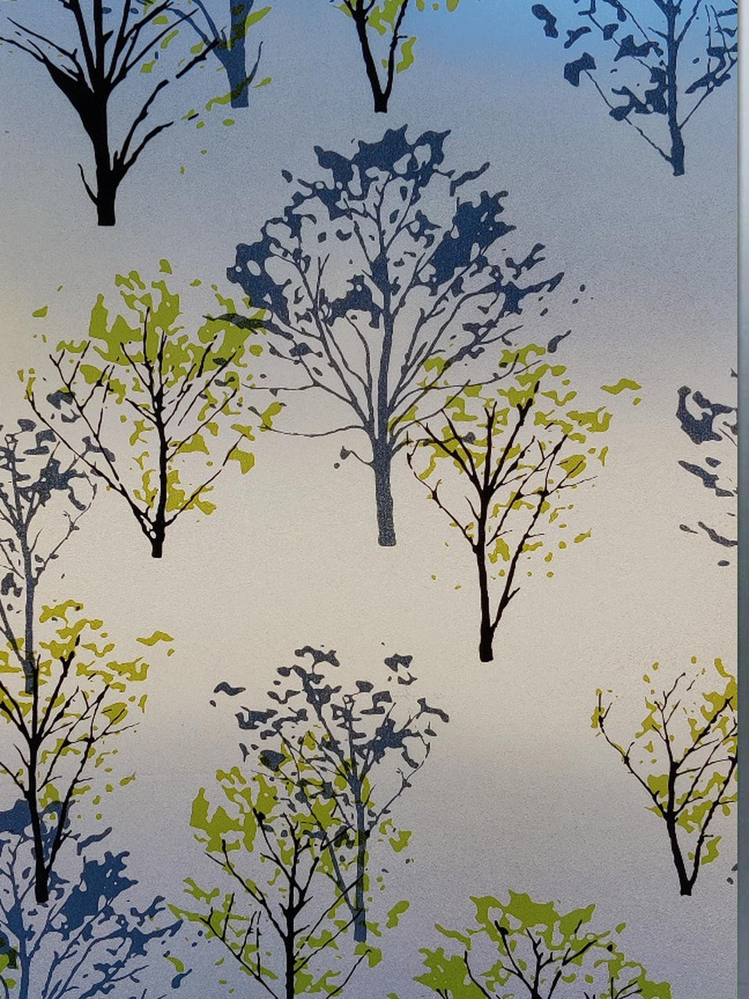 INDIAN ROYALS Green Leaves Self Adhesive 3D Vinyl Window Stickers