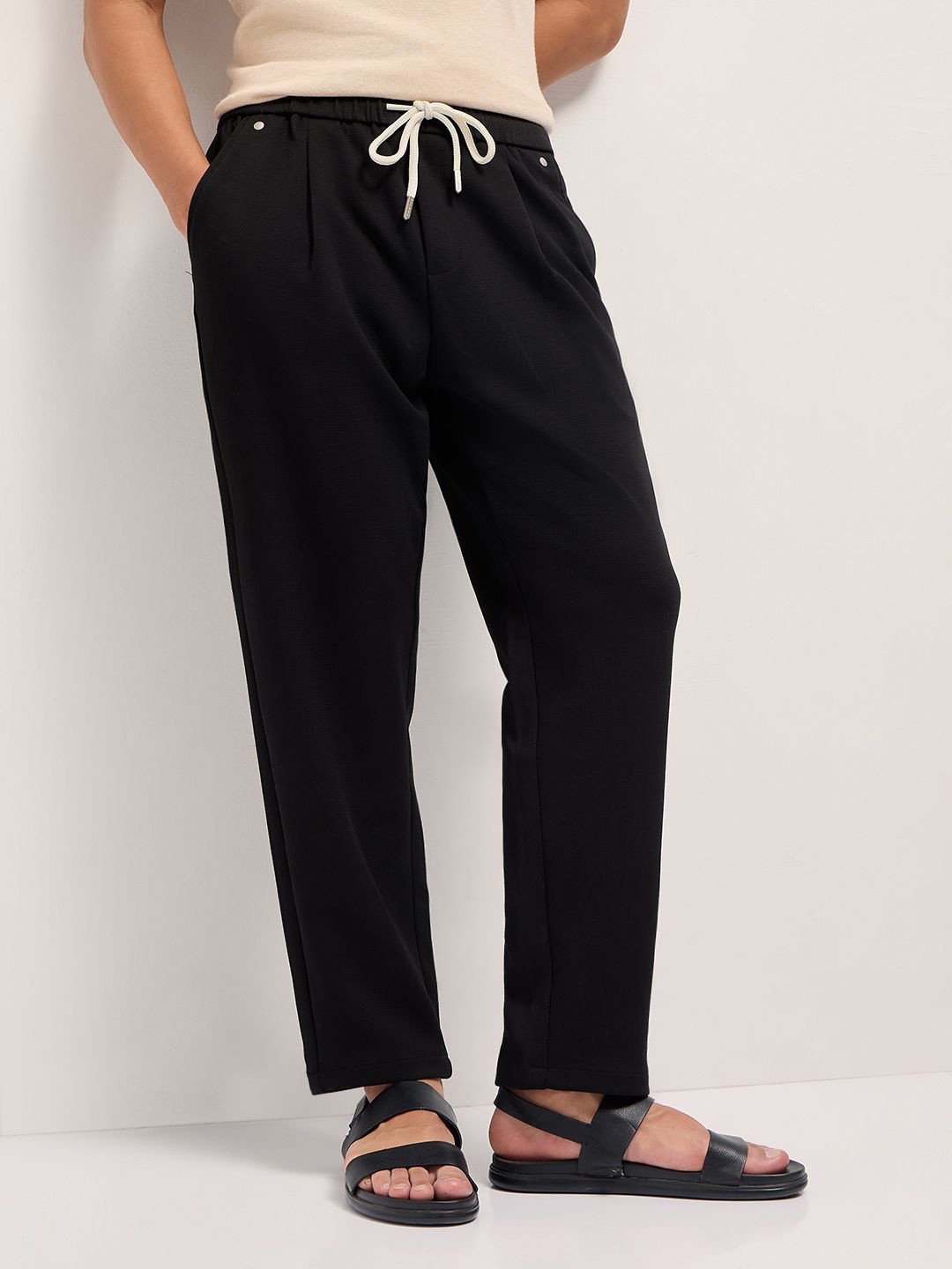 THE BEAR HOUSE Men Regular Fit Mid-Rise Casual Trouser With Elasticated Waistband