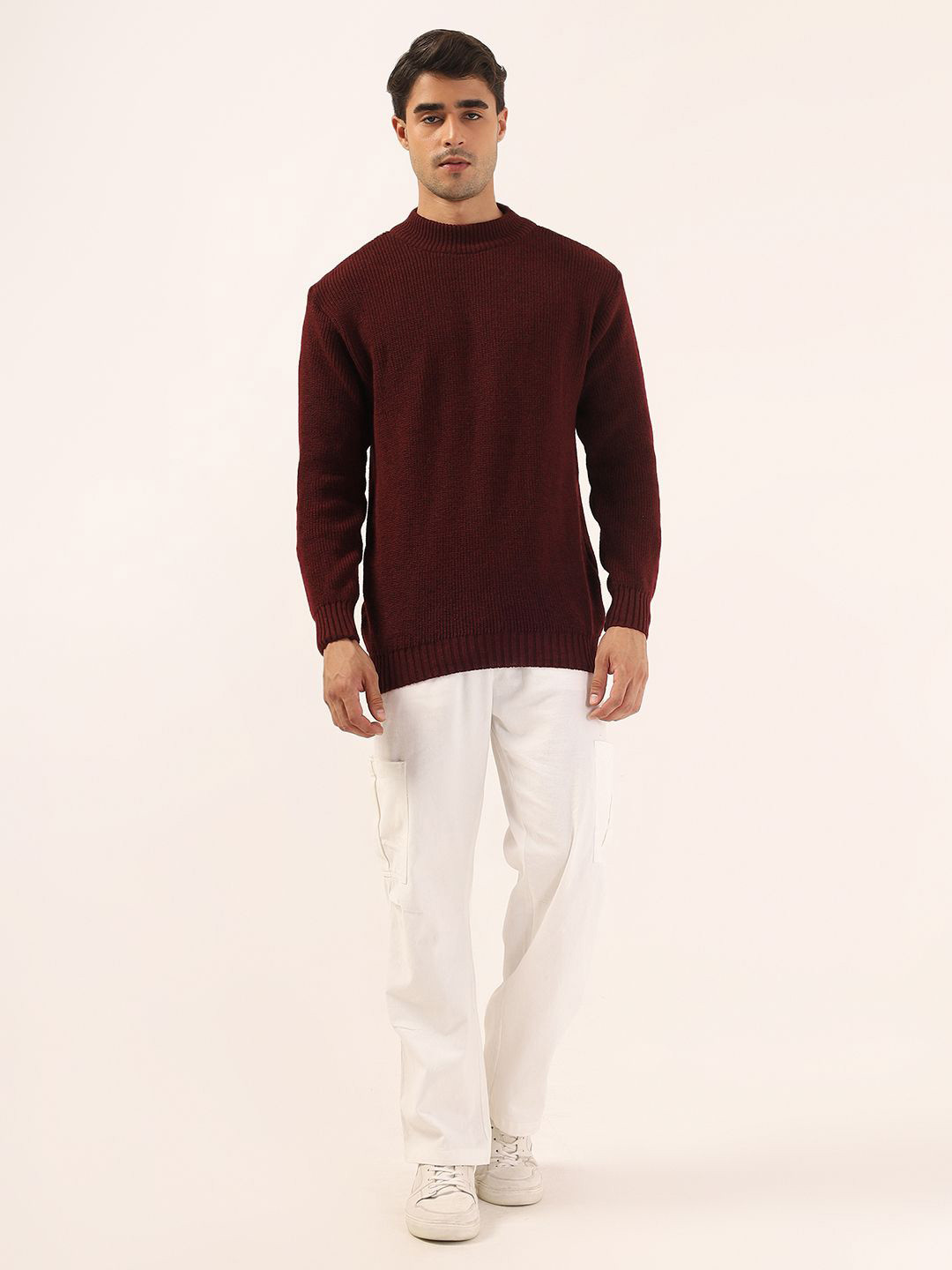 Kveto style redefined Men Striped Turtle Neck Pullover Sweater