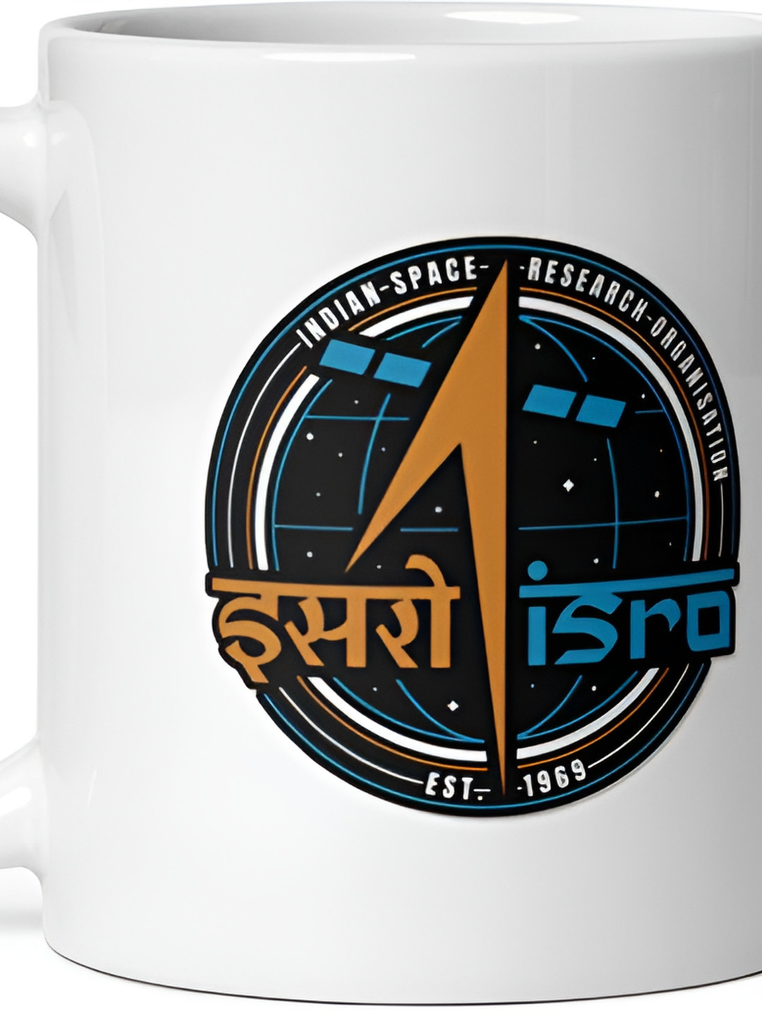 Mr UVD White & Navy Blue Graphic Printed Ceramic Matte Mug 350 ml