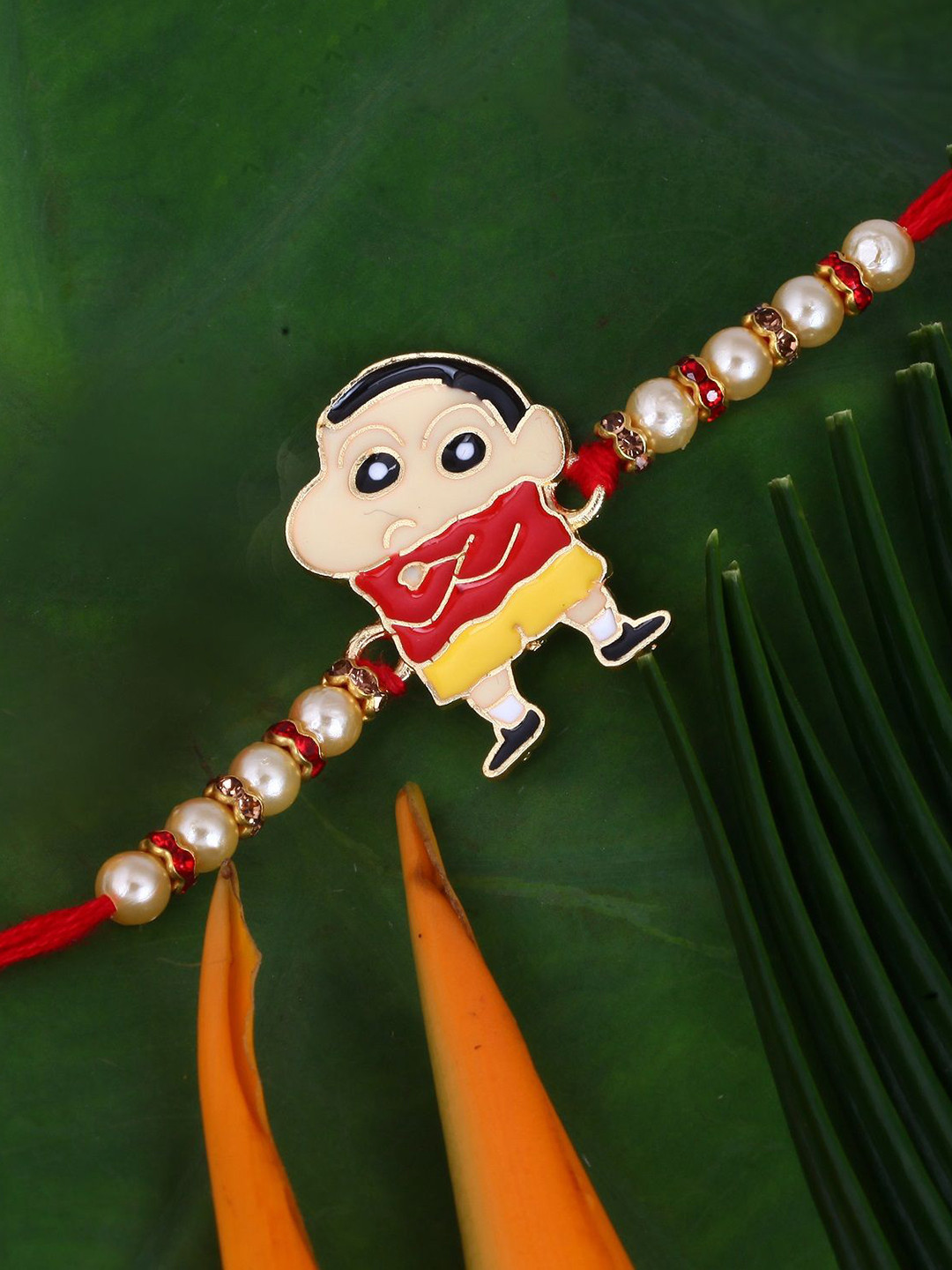 Vighnaharta Gold Plated Shin Chan Thread Rakhi