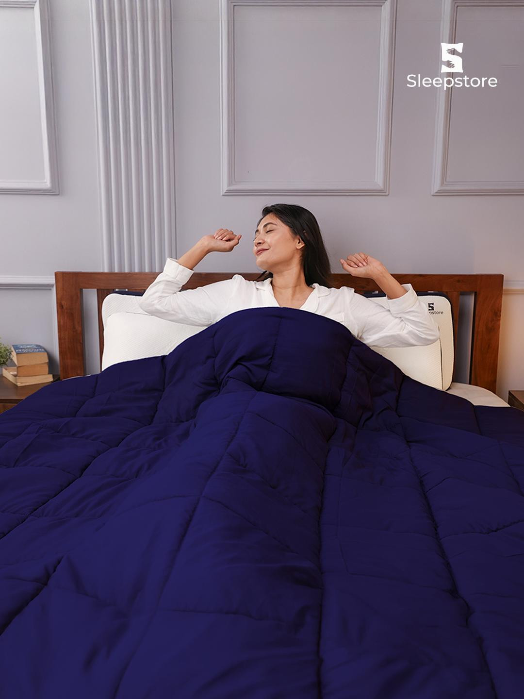 Sleepstore Blue & Grey 250 GSM Queen Size Single Bed Reversible Comforter