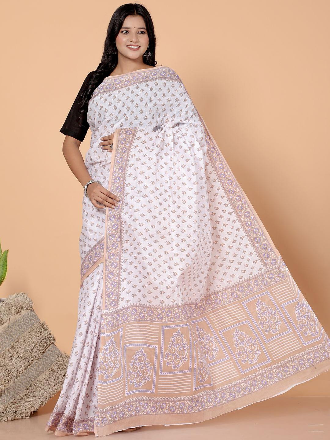 Jevi Prints Women Ethnic Motifs Printed Traditional Block Print Saree