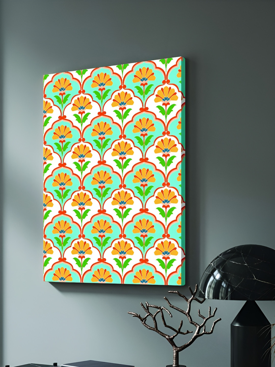 Myntra Elegant Homes Multicoloured Flower Ornaments Canvas Wall Painting