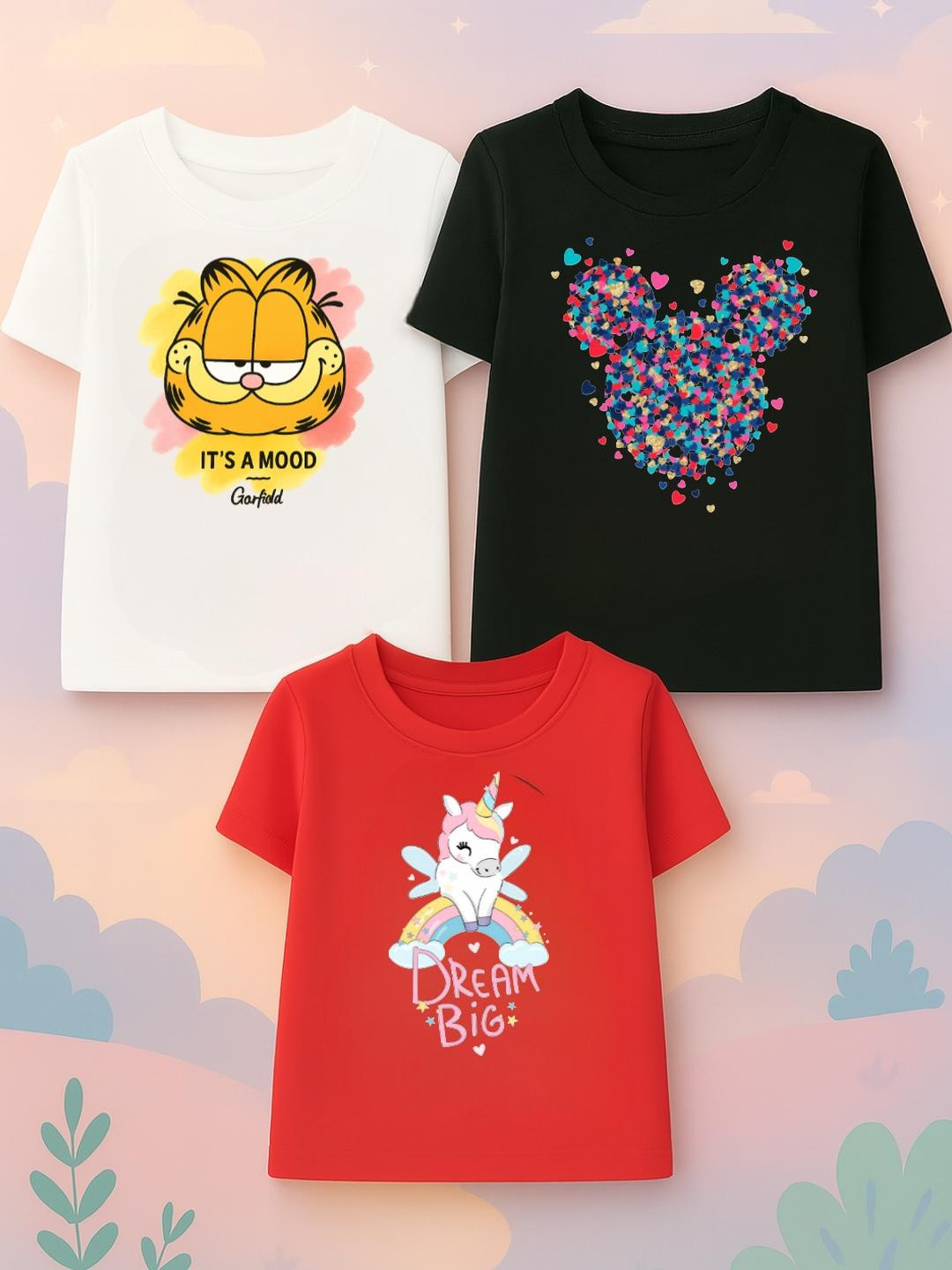 Damn Gud Girls Multicolour T-Shirt Pack of 39