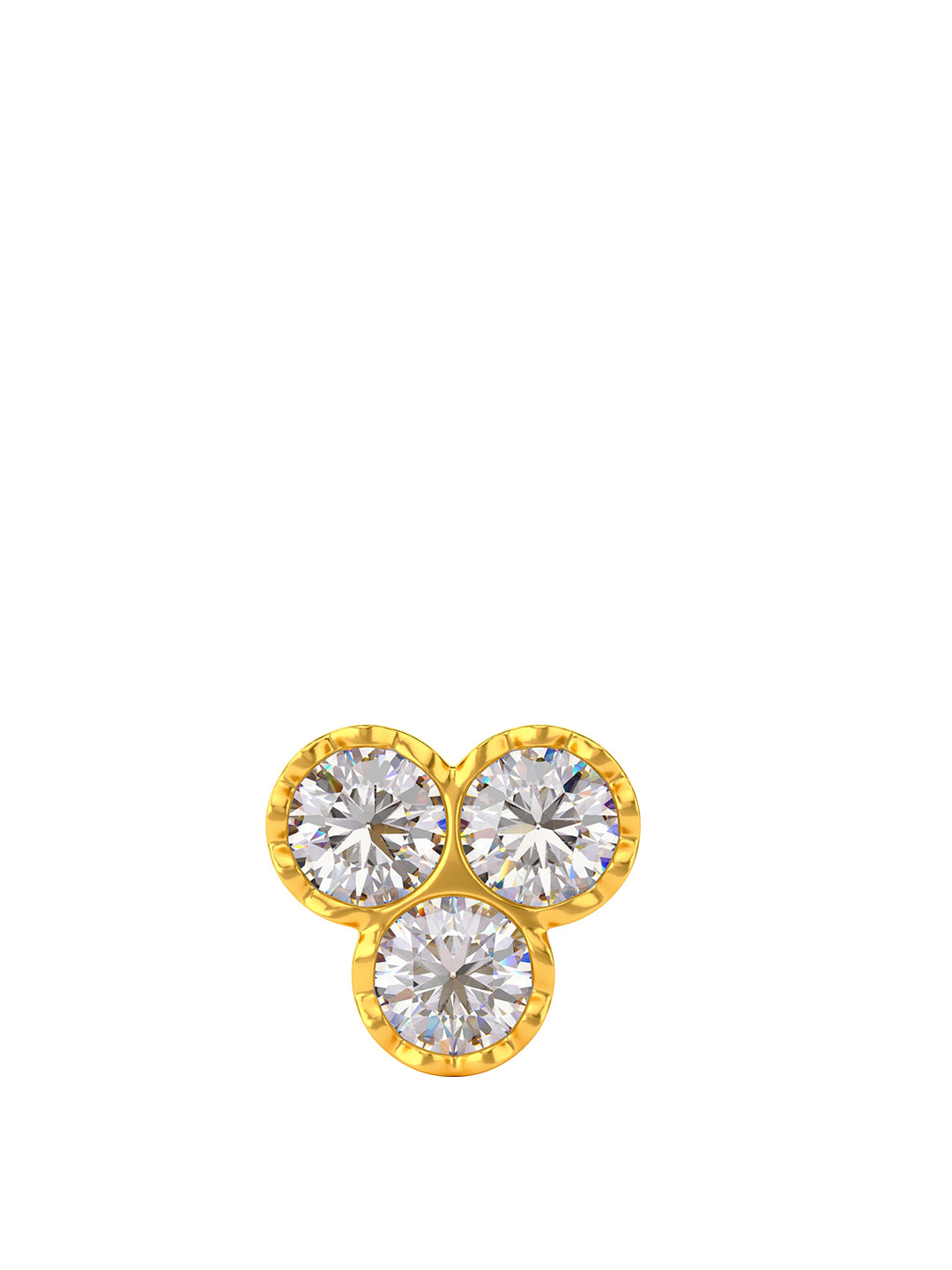 Joyalukkas Trio Crystal Stud Gold Nose-pin