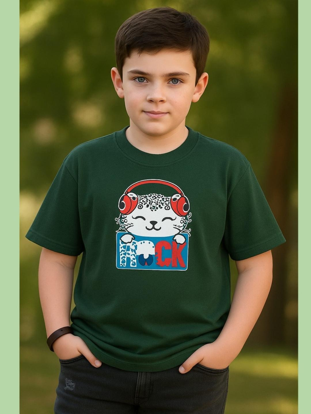 E-MAX Boys Green Tshirts