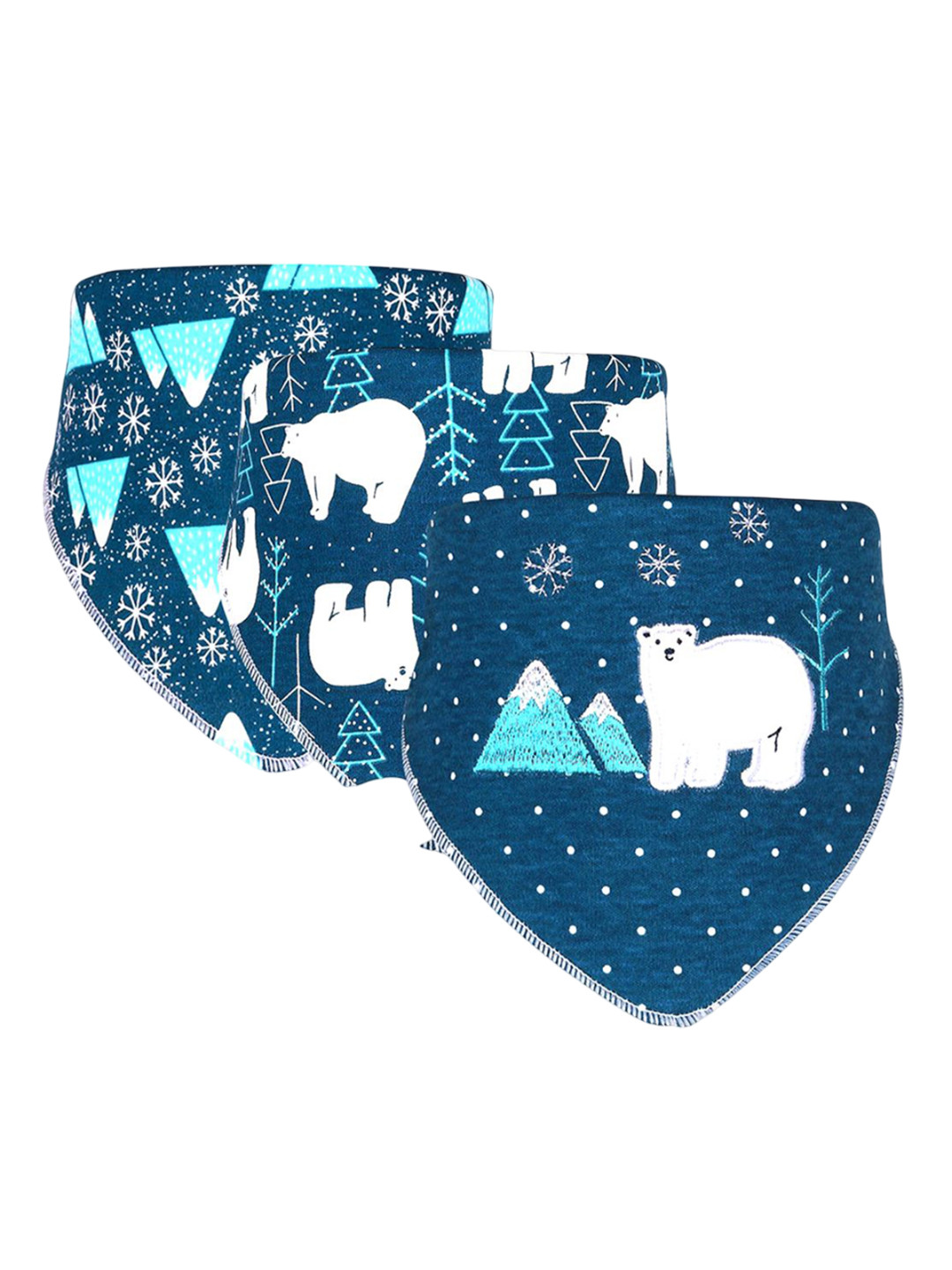 Little Surprise Box LLP Infants Pack Of 3 Polar Bear Printed bibs