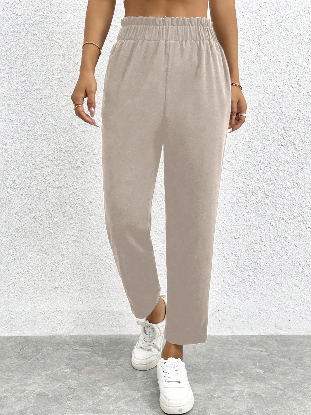 VOGAAN Women Comfort High-Rise Wide Leg Trousers