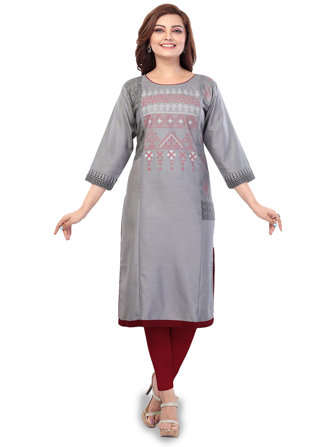 B2F Manufacturing & Designing Kurti Women Thread Work Maternity Kurta