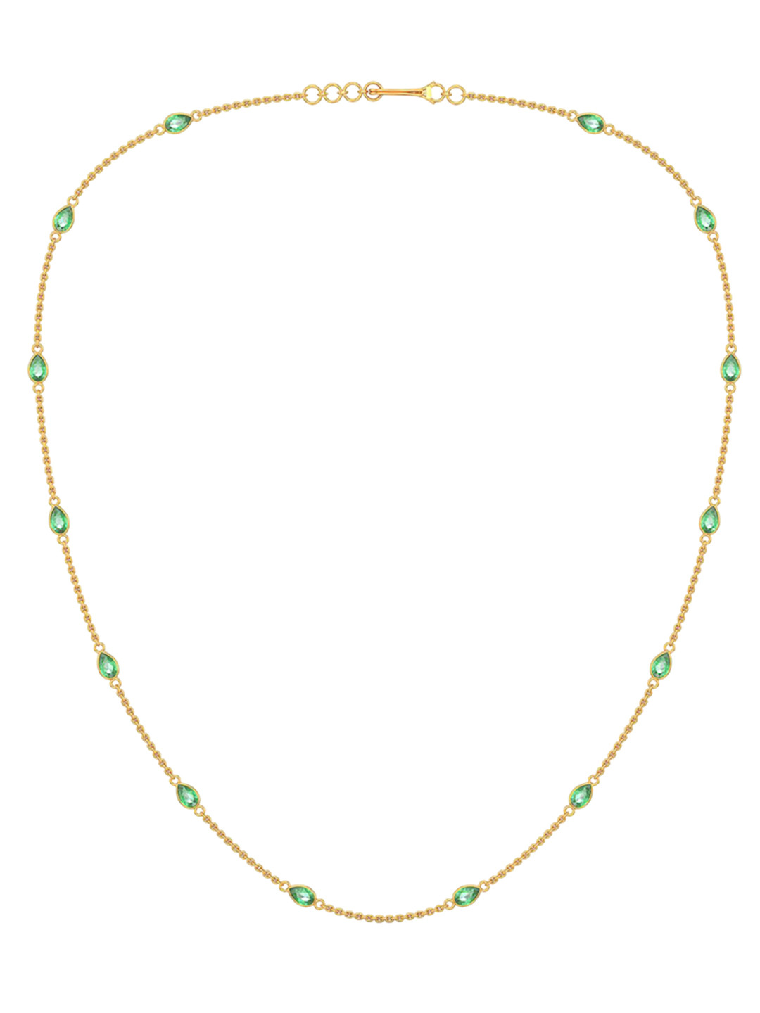 Joyalukkas 22KT Frail Jade Sleek Gemstone Necklace Gold