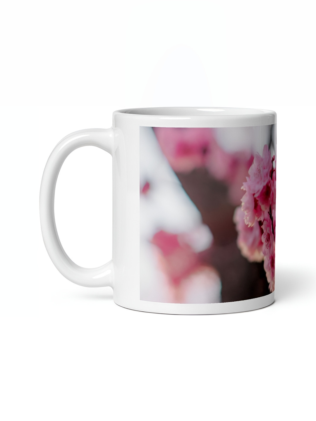 Mr UVD Pink & White Floral Printed Ceramic Matte Mugs