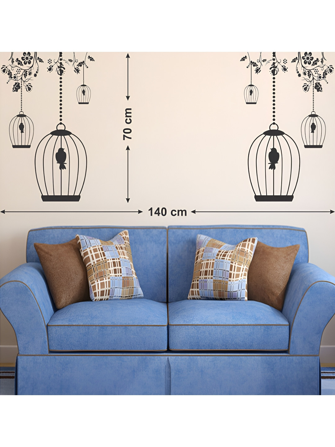 LANSTICK Birds with Cage Wallsticker