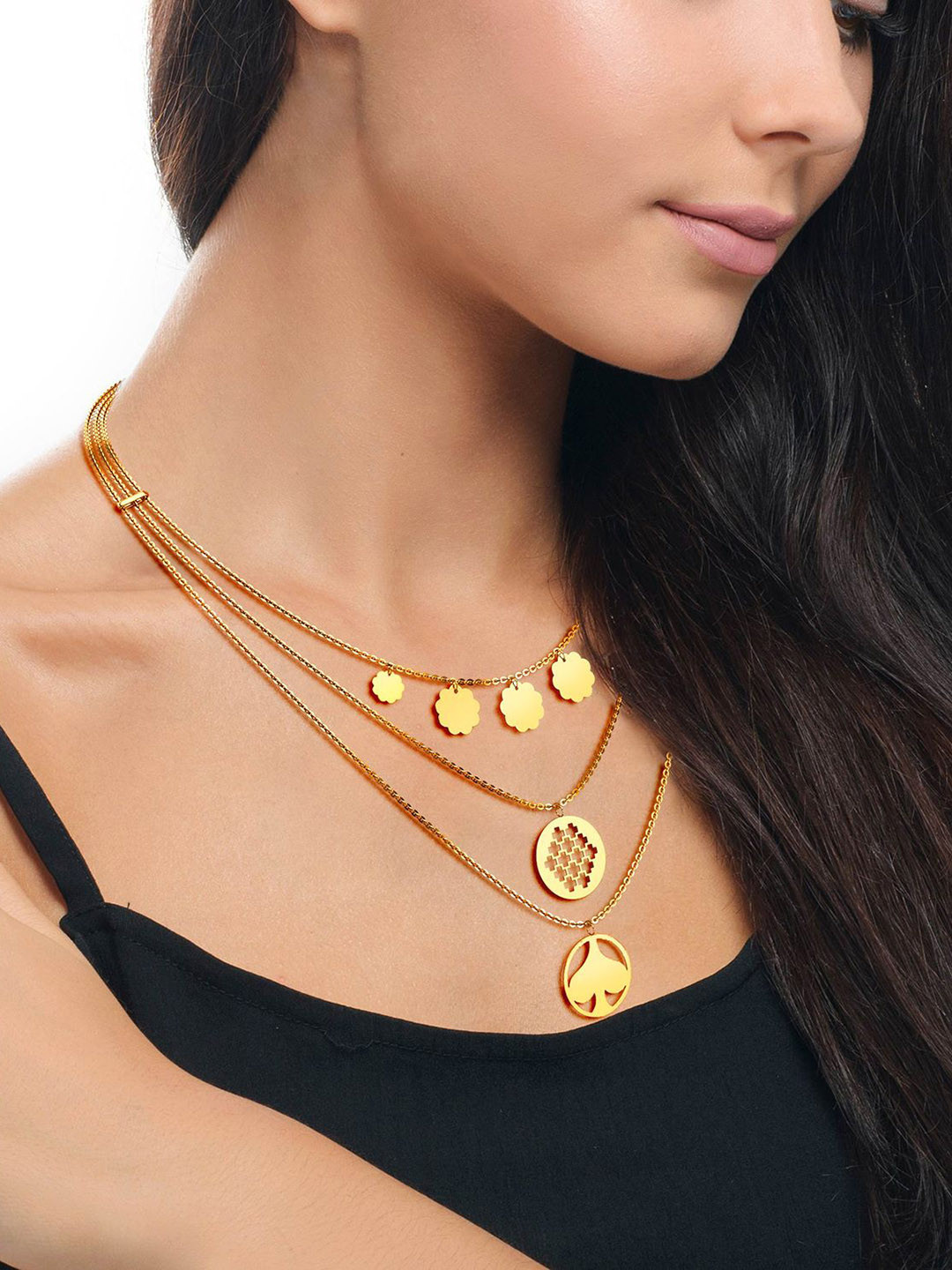 Joyalukkas Women 18KT Voguish Spade Necklace Gold