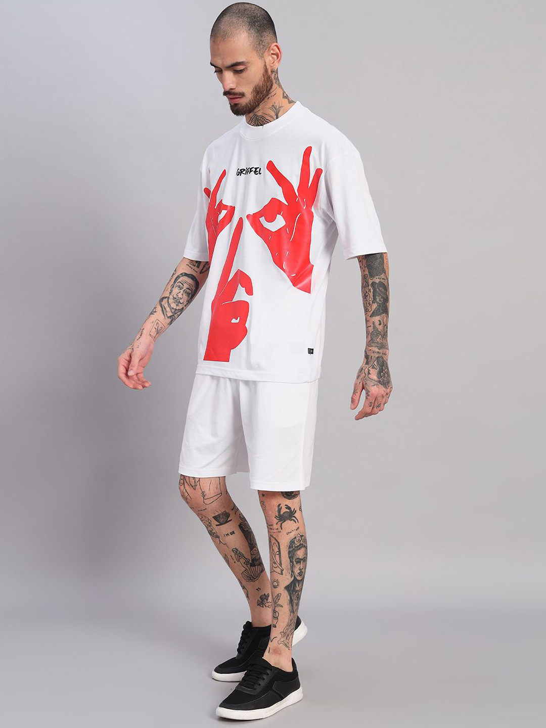 GRIFFEL Men T-Shirt & Shorts Co-Ord Set