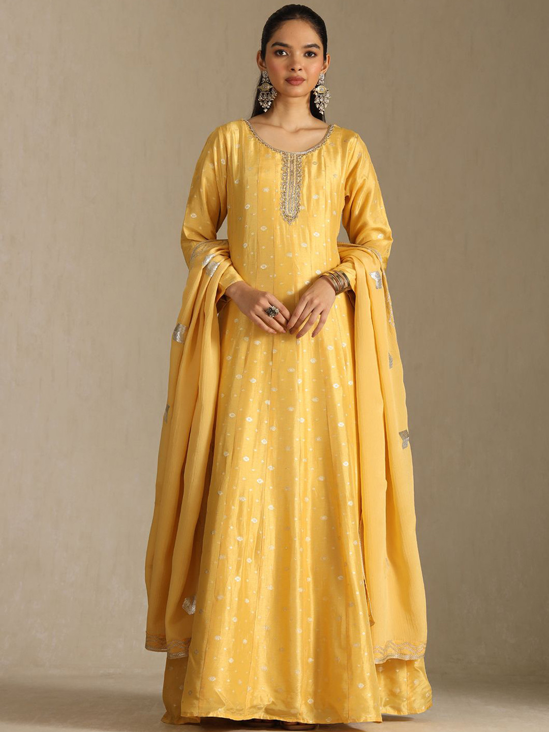 Soch Woven Design Gown Maxi Dress With Dupatta