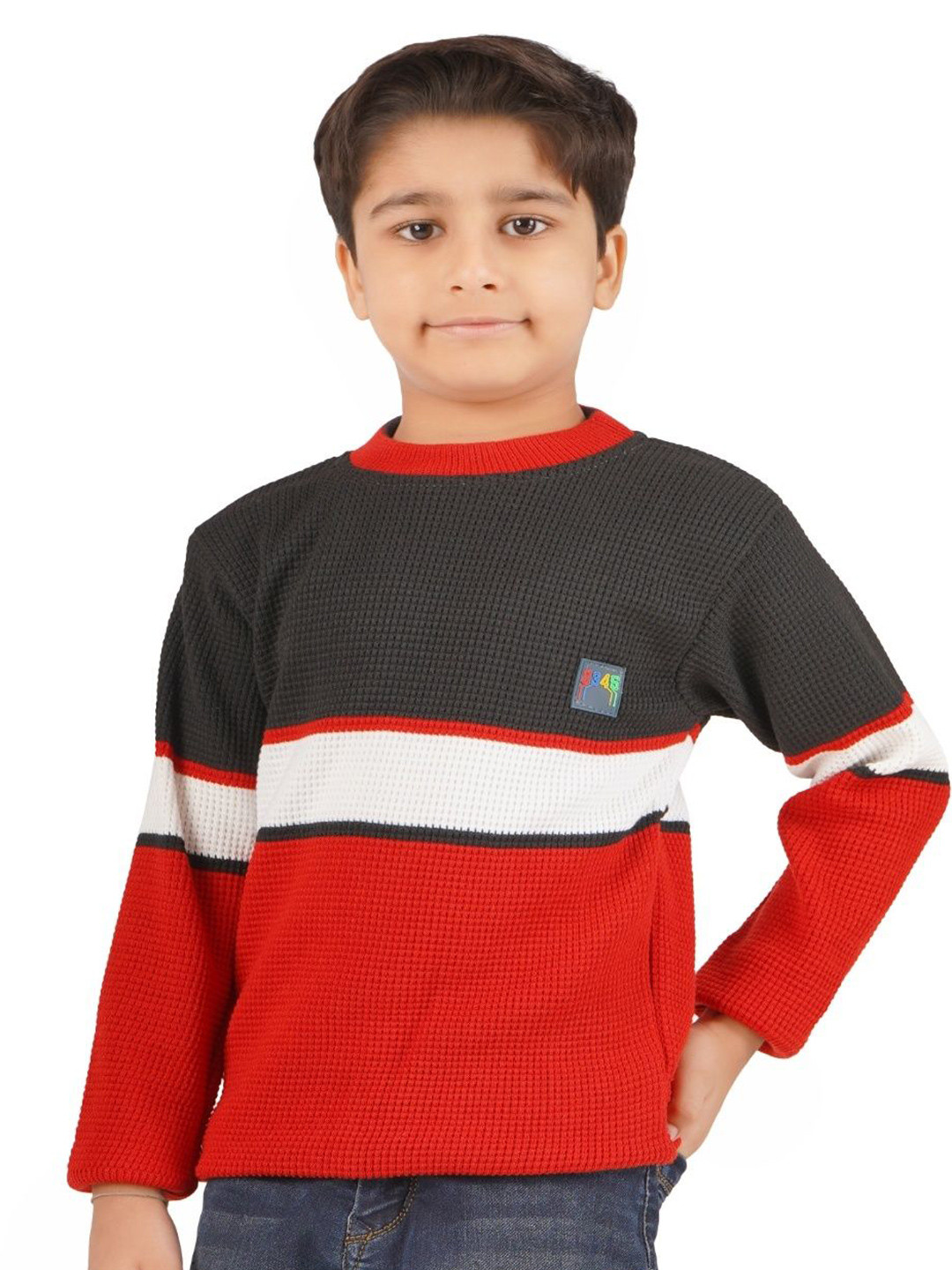 BADOS Kids Colourblocked Woollen Pullover