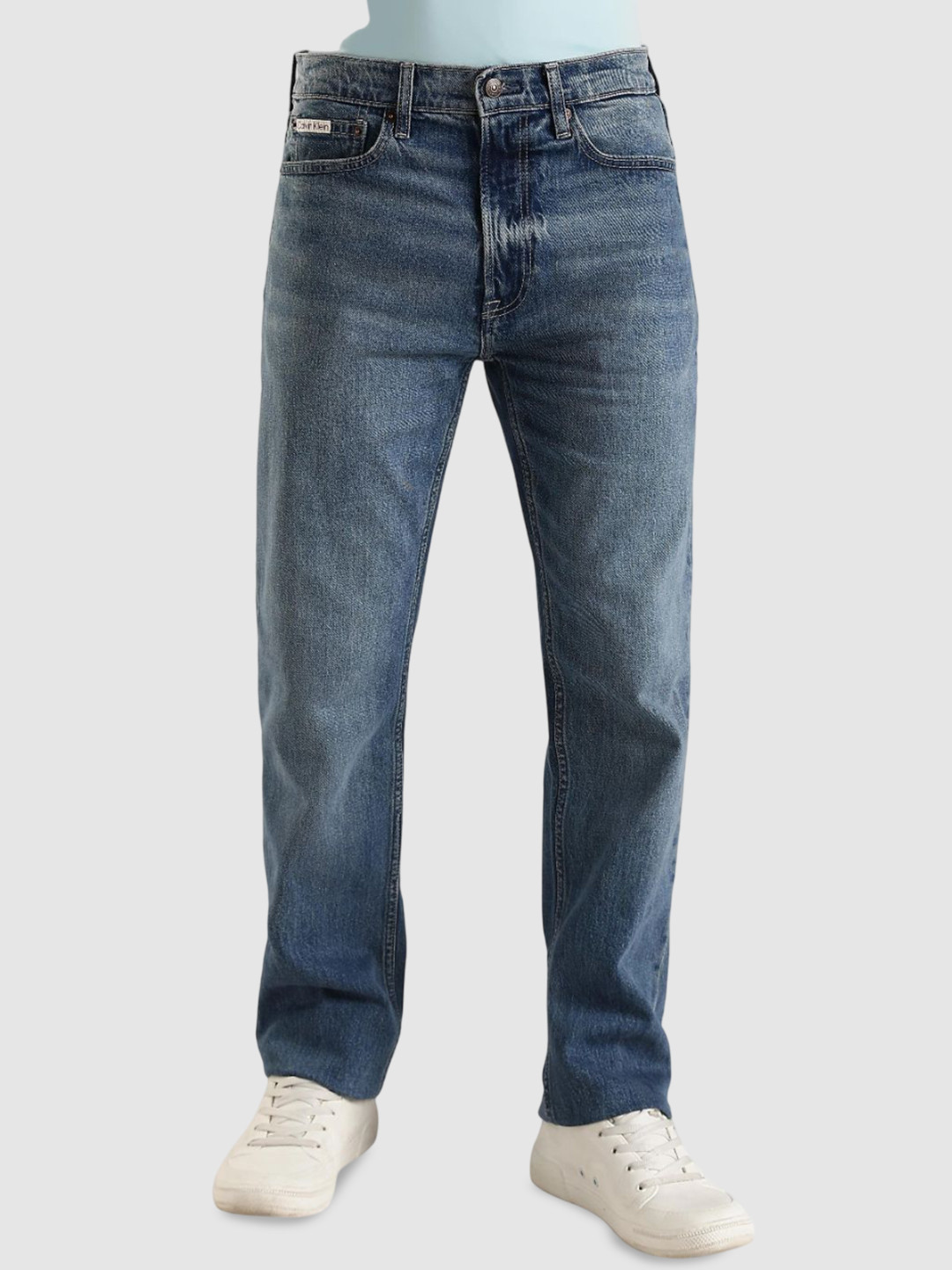 Calvin Klein Jeans Men Straight Fit Mid-Rise No Fade Jeans