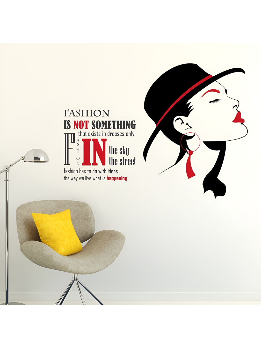LANSTICK Fashion Girl Wall Sticker